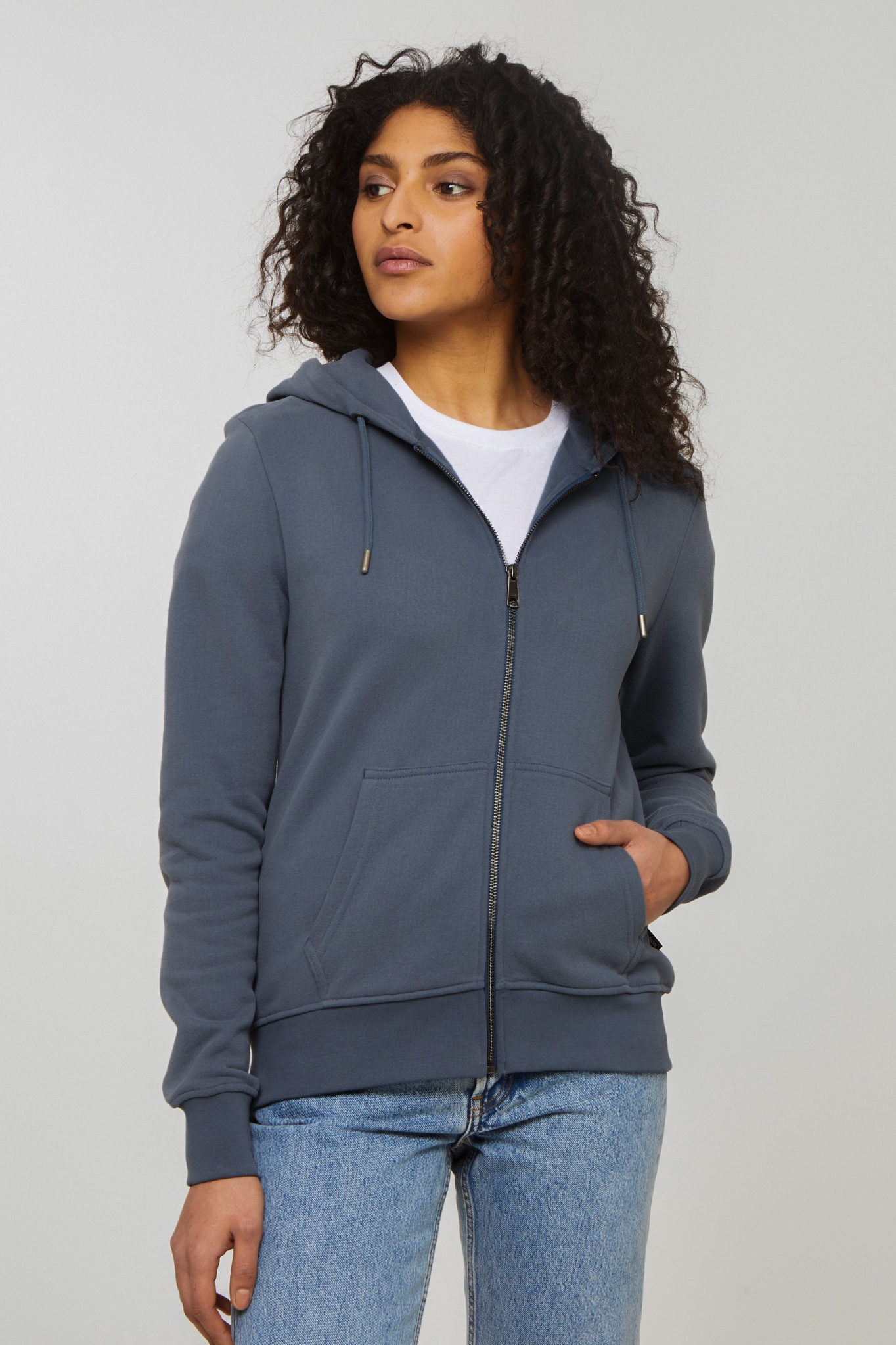 Image of Recolution dames vegan Sweatjack Dahlia Dove Blue