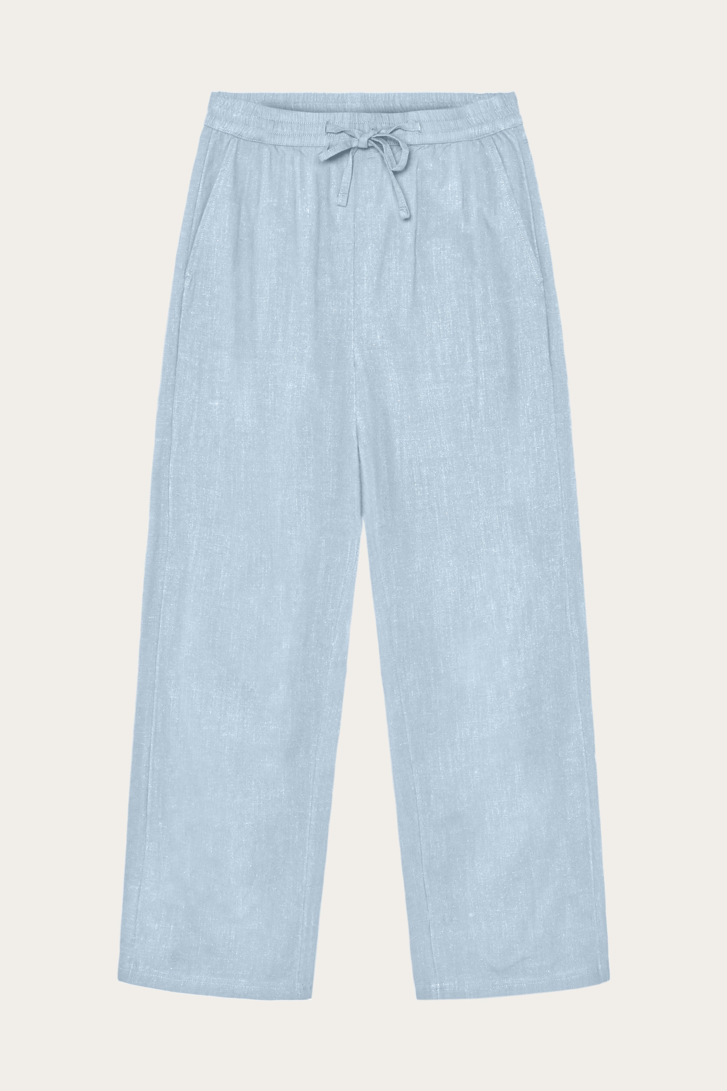 Image of KnowledgeCotton Apparel dames vegan Broek Posey Wide Satin Skyway Blue