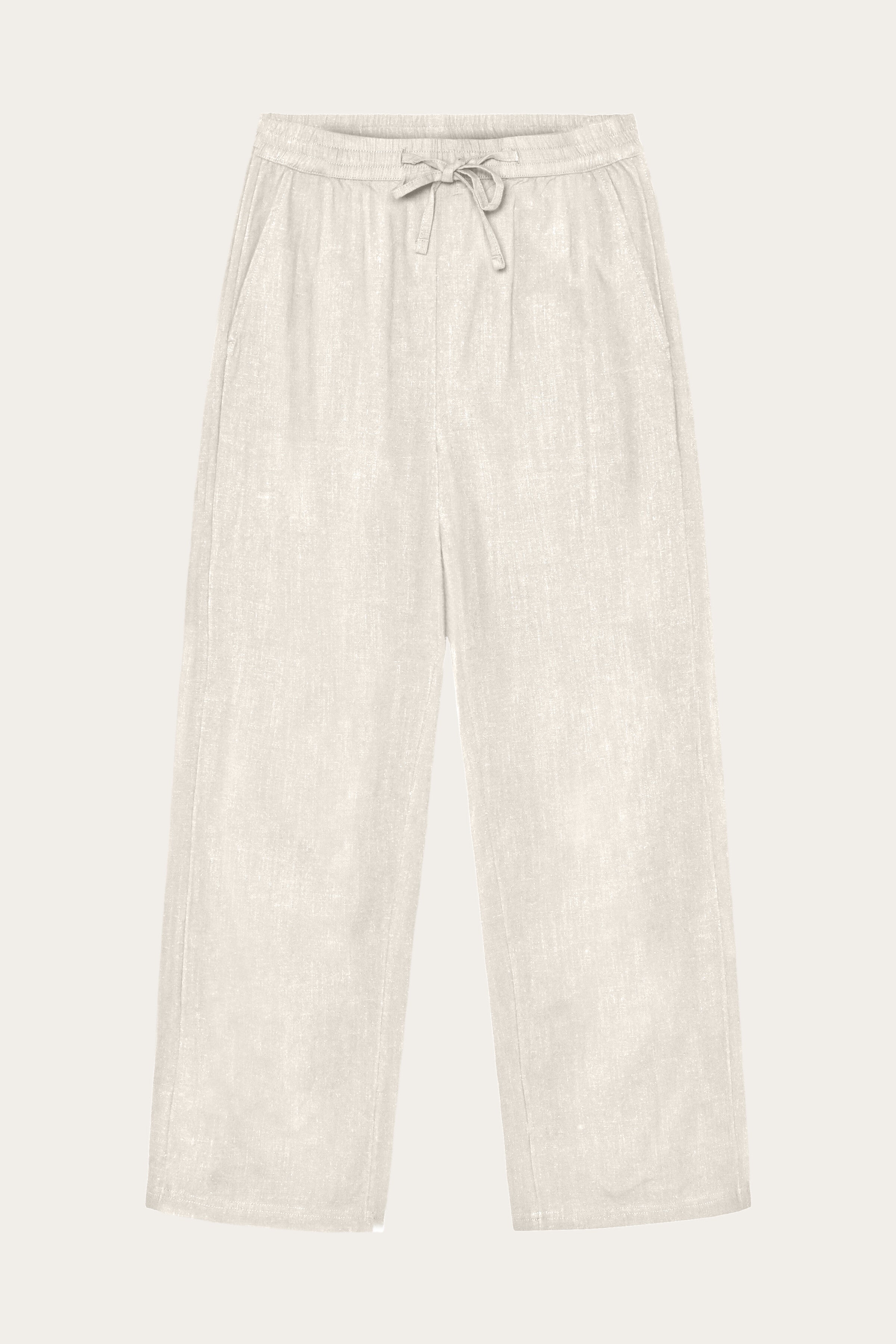 Image of KnowledgeCotton Apparel dames vegan Broek Posey Wide Satin Egret White