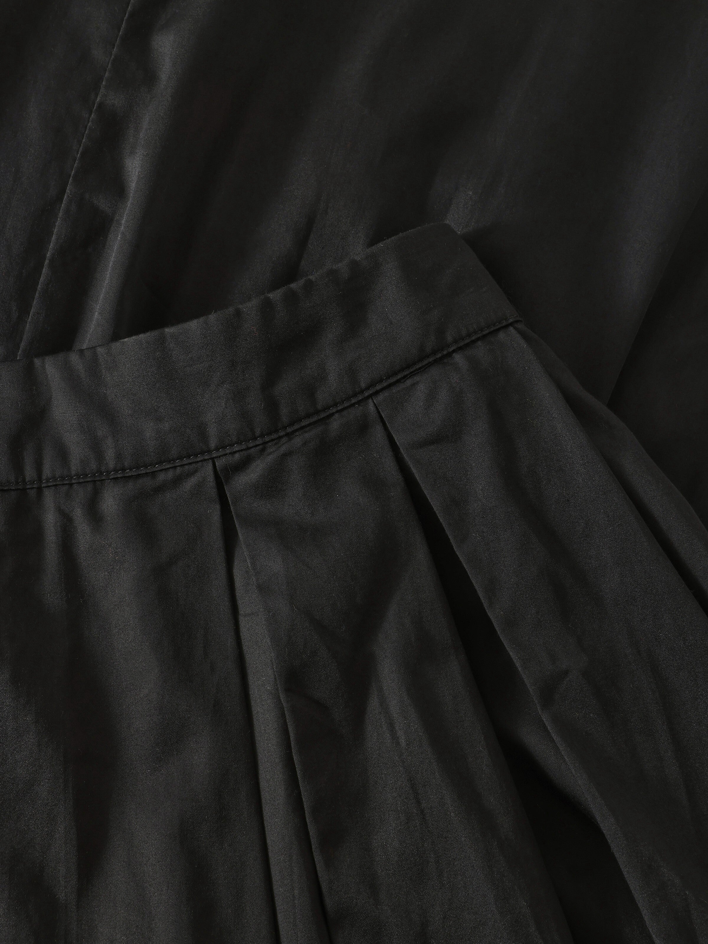 KnowledgeCotton Apparel womens vegan Skirt Satin Pleat Black Jet