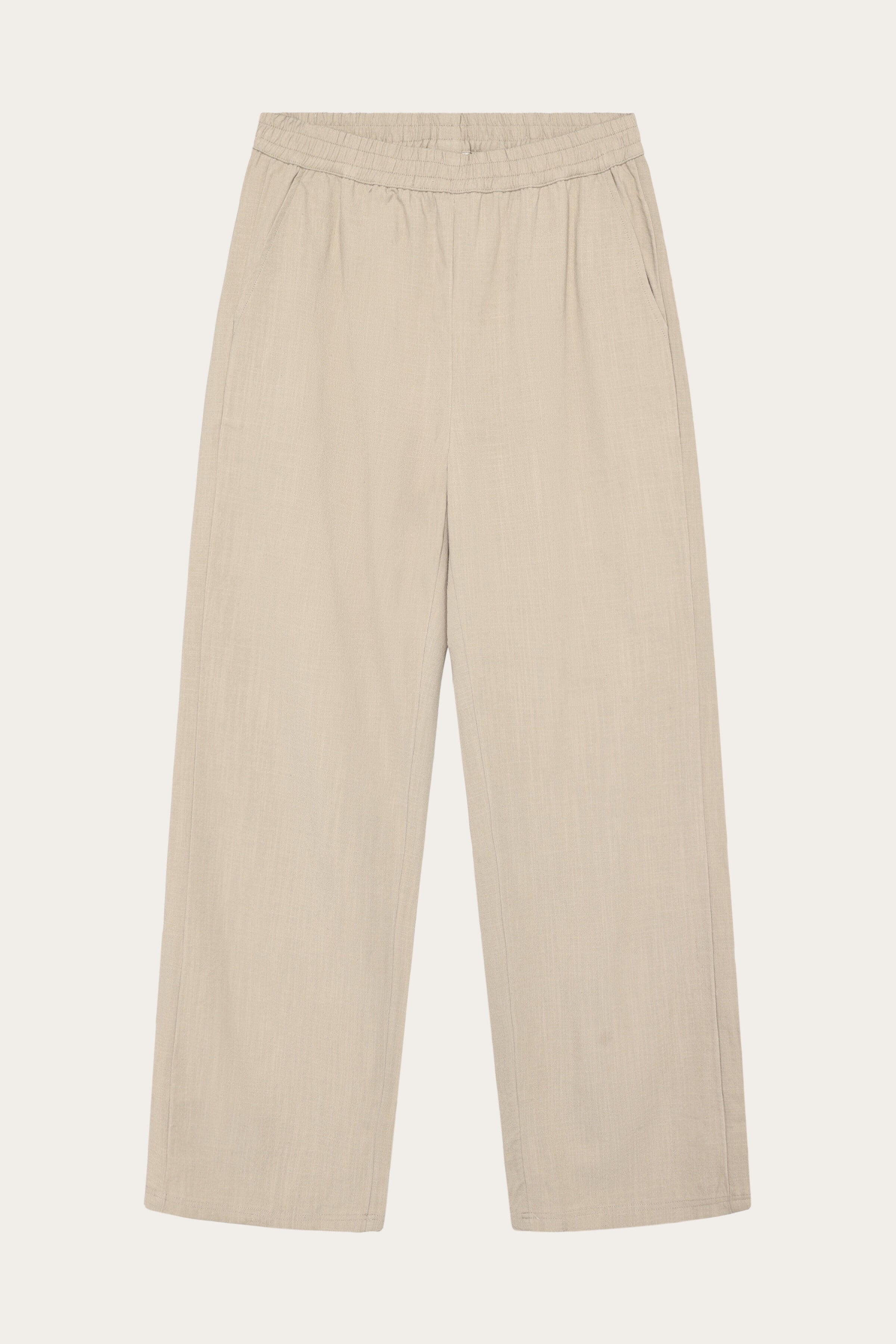 Image of KnowledgeCotton Apparel dames vegan Broek Posey Wide Linen Mix Licht Feather Gray