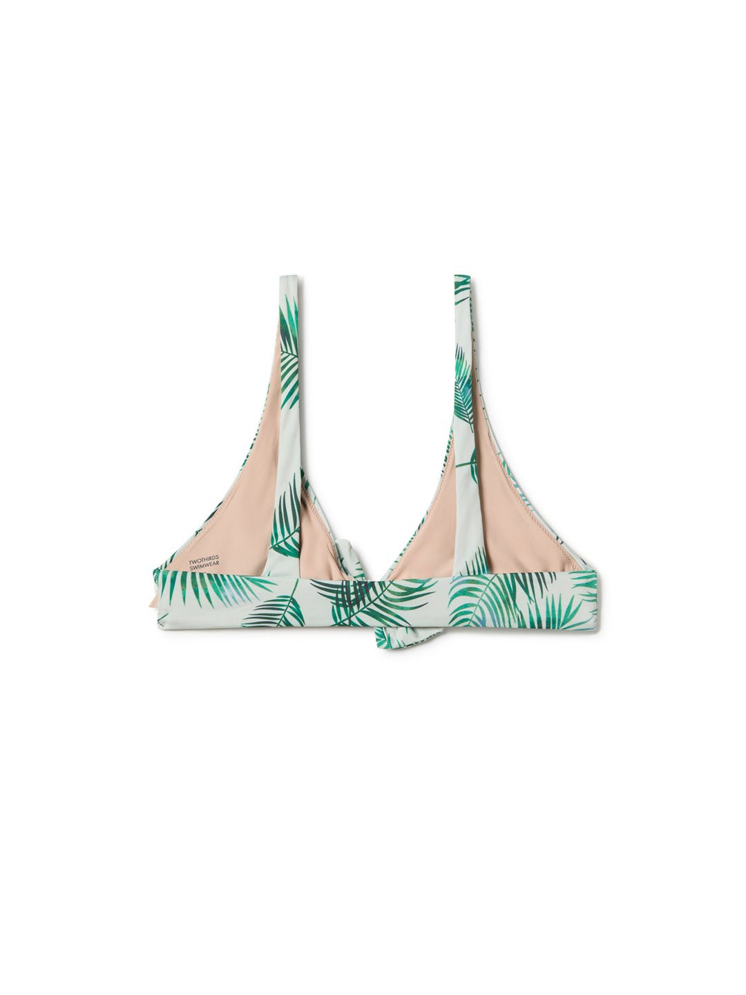 TWOTHIRDS womens vegan Bikini Top Mavor Palm Leaf