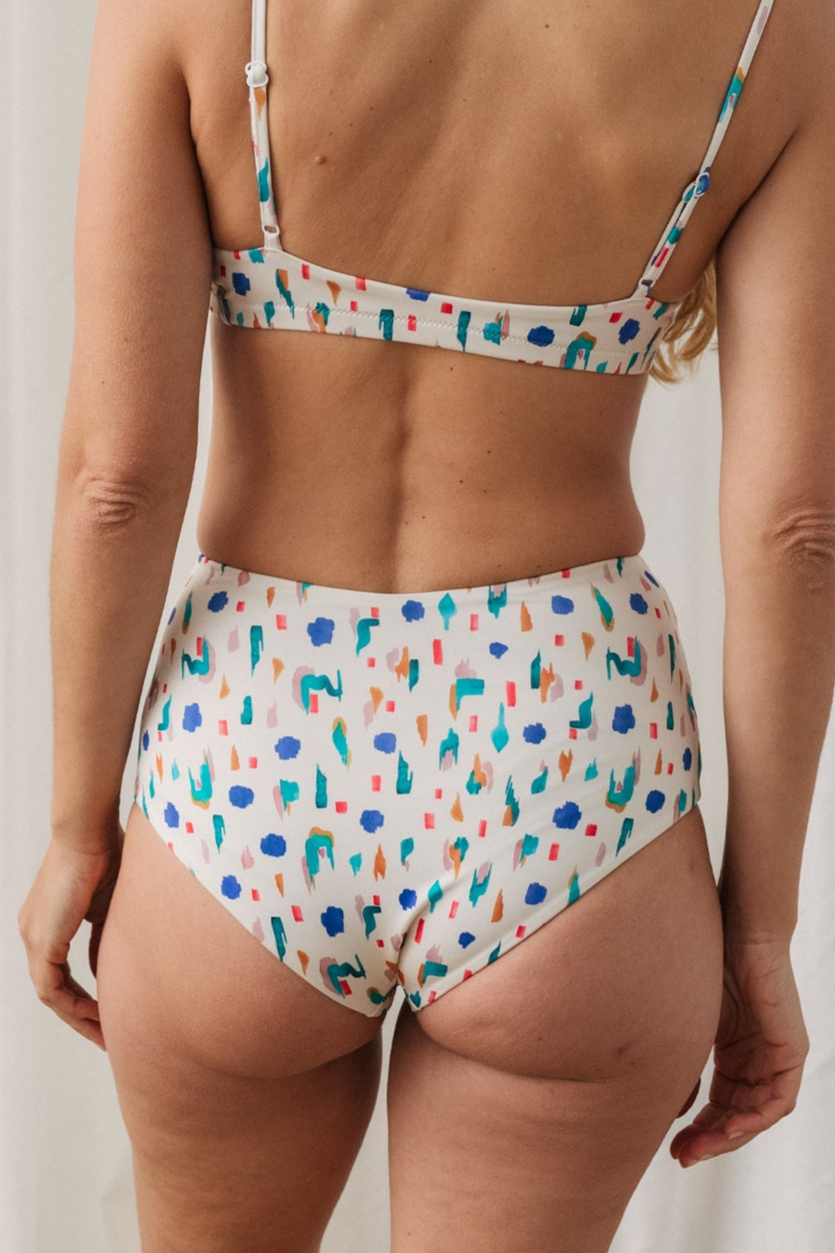 Image of TWOTHIRDS dames vegan Bikini Bottom Sutton Abstracte Print