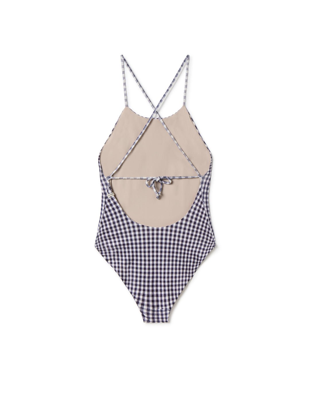 TWOTHIRDS womens vegan Swimsuit Portrush Vichy Black