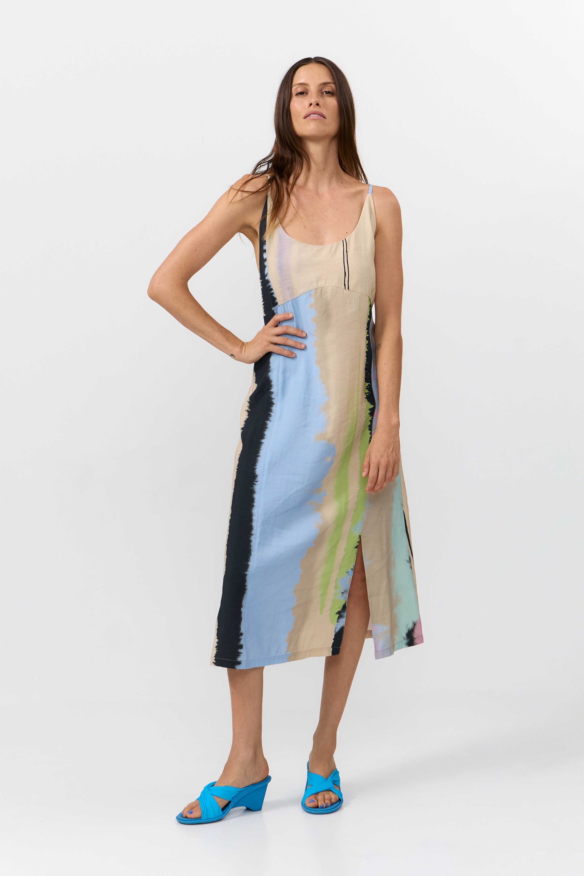 SUITE13LAB womens vegan Dress Saja Print Ones Multicolour