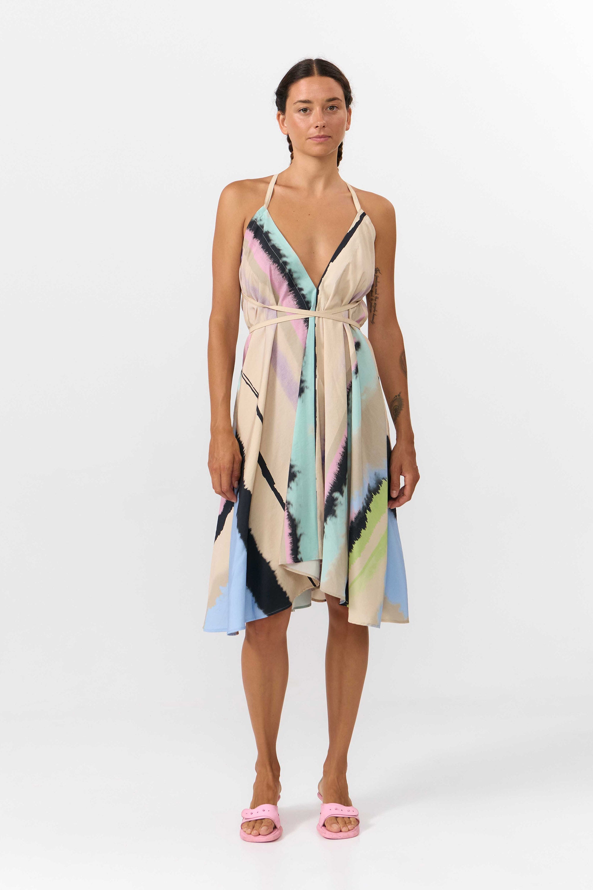 SUITE13LAB womens vegan Dress Mp Short Print Ones Multicolour