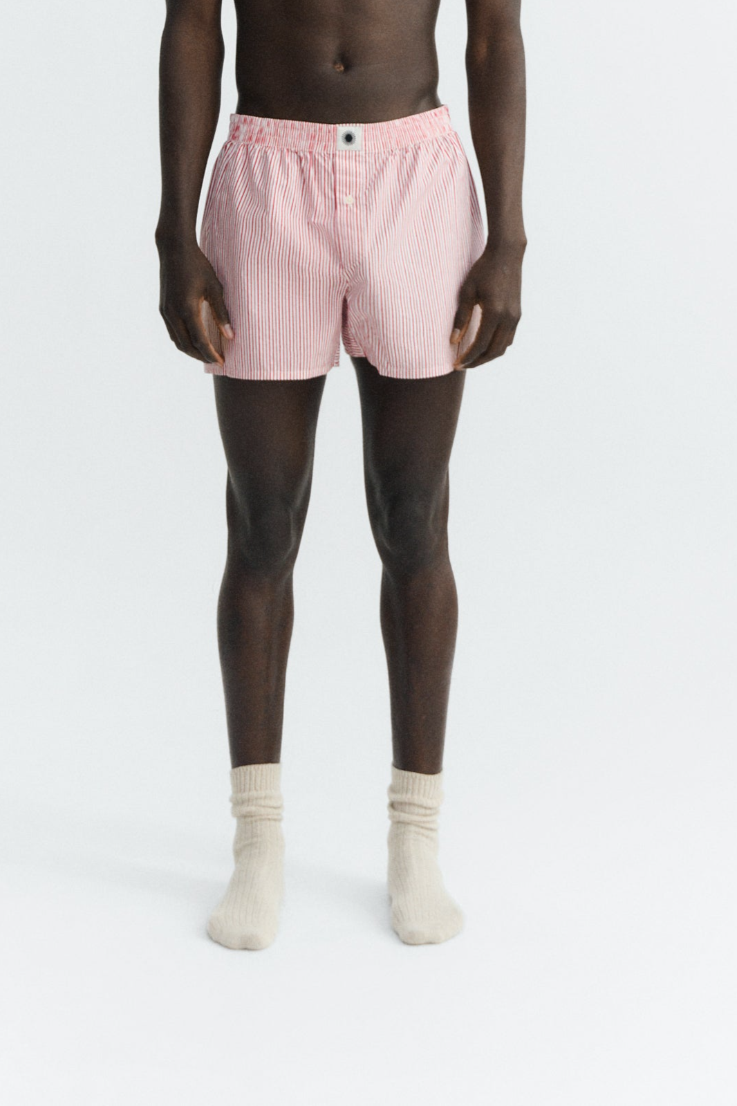Thinking MU men vegan Boxers Poplin Striped Pink Red