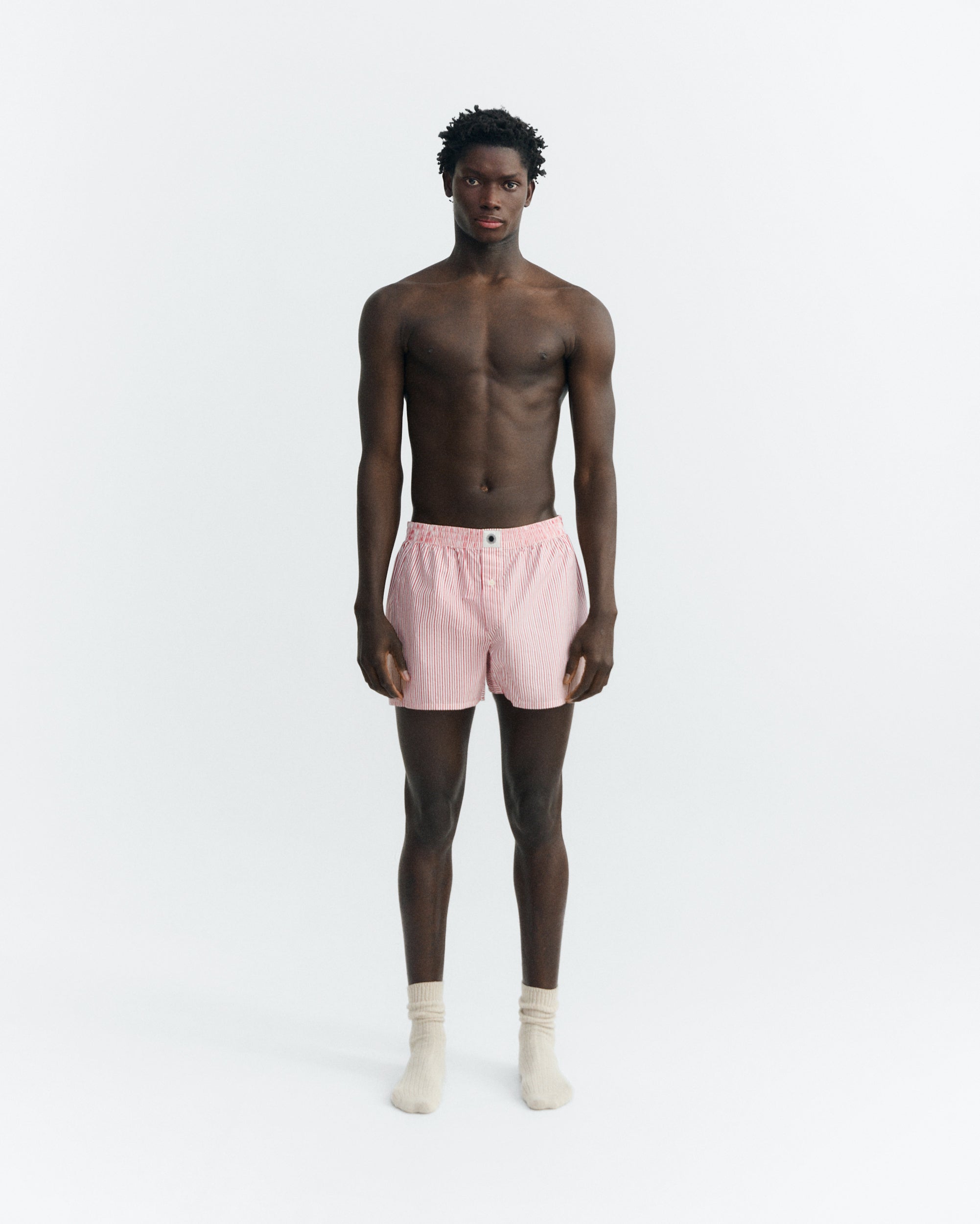 Thinking MU Boxers Poplin Striped Pink Red