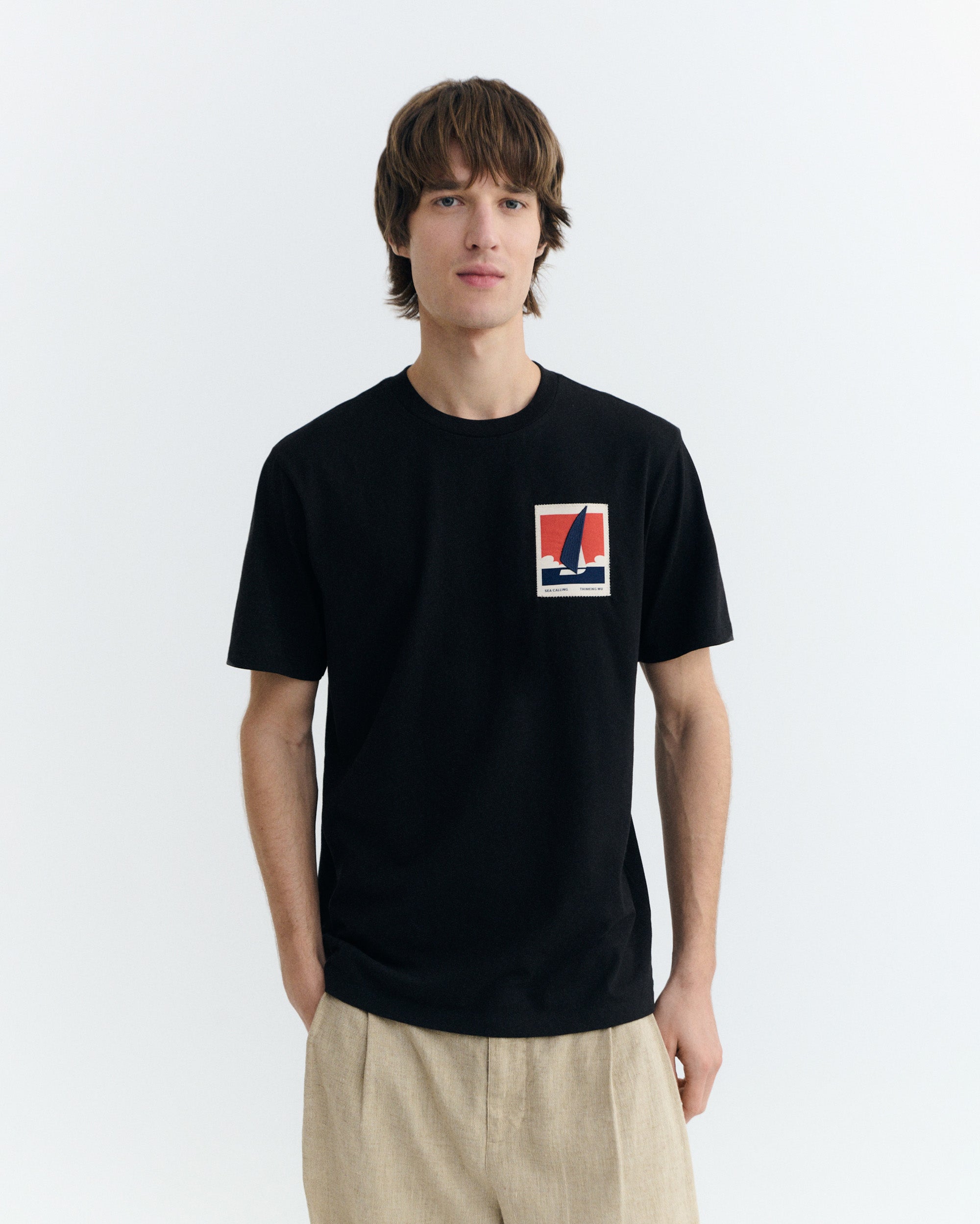 Thinking MU men vegan T-Shirt Zach Patched Black