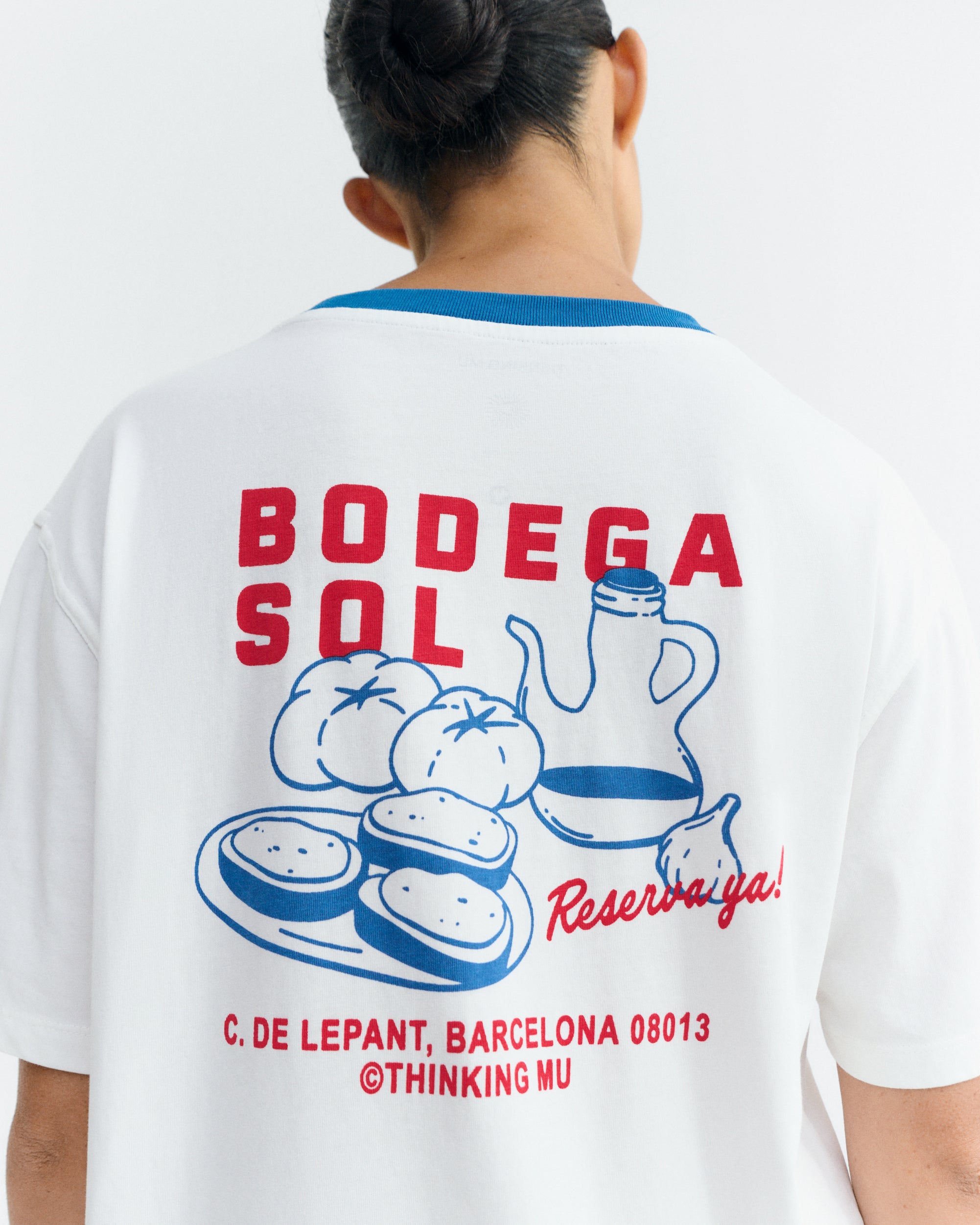 Thinking MU T-Shirt Lucia Winery Kontrast Blau/ Weiß