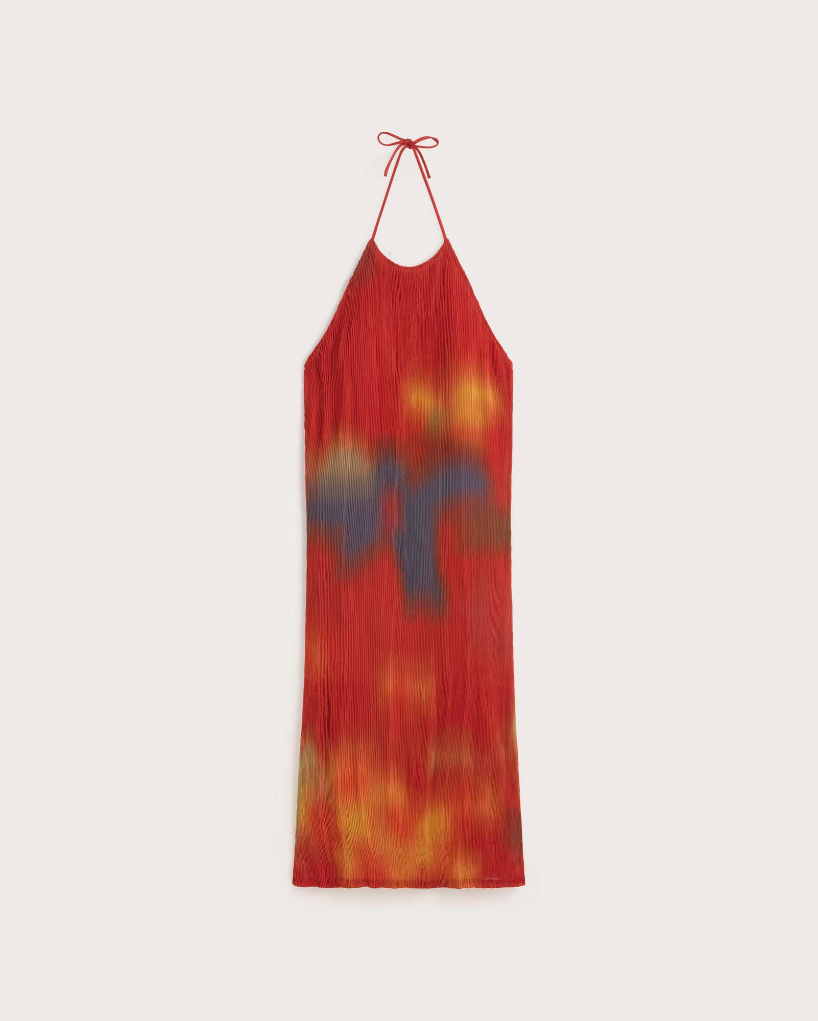 Thinking MU Midi-Jurk Miriam Met Plooien En Rode Bloemen