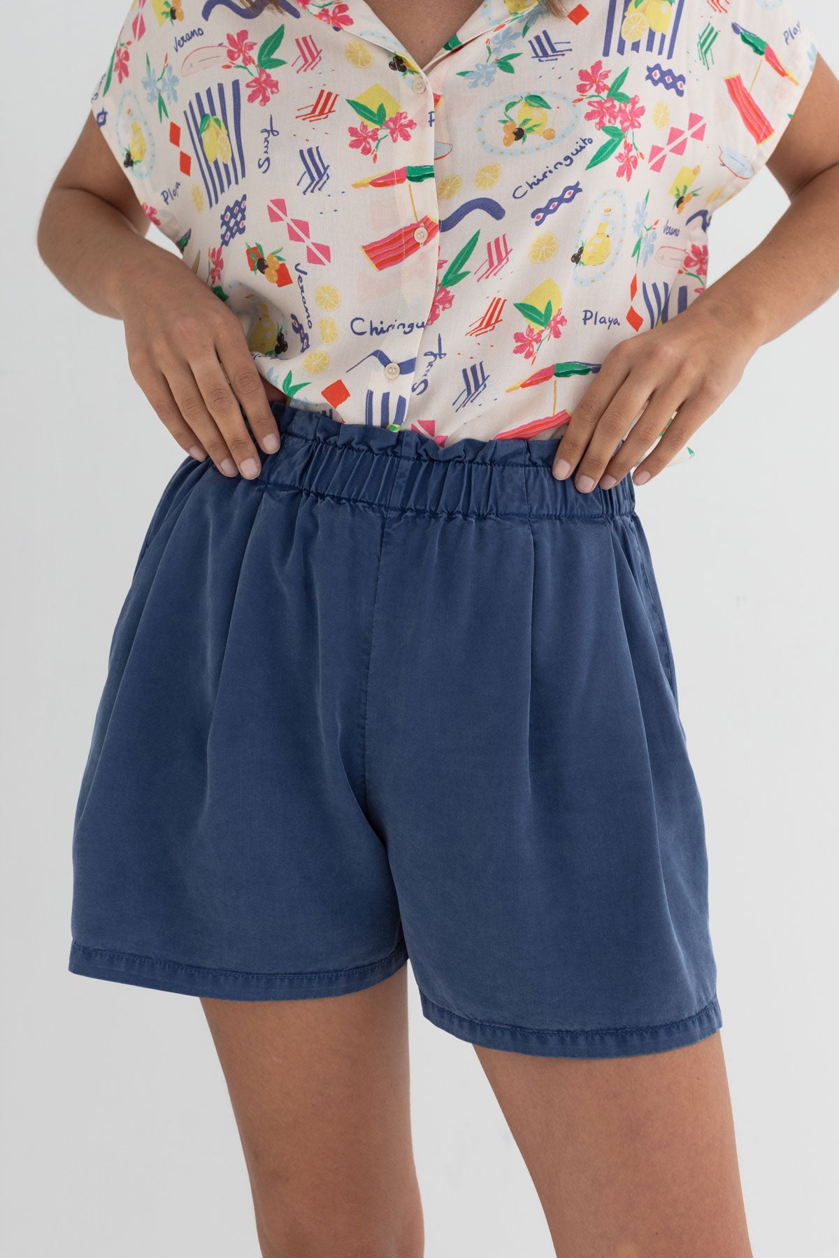 TWOTHIRDS Damen vegan Shorts Calobra Blueberry