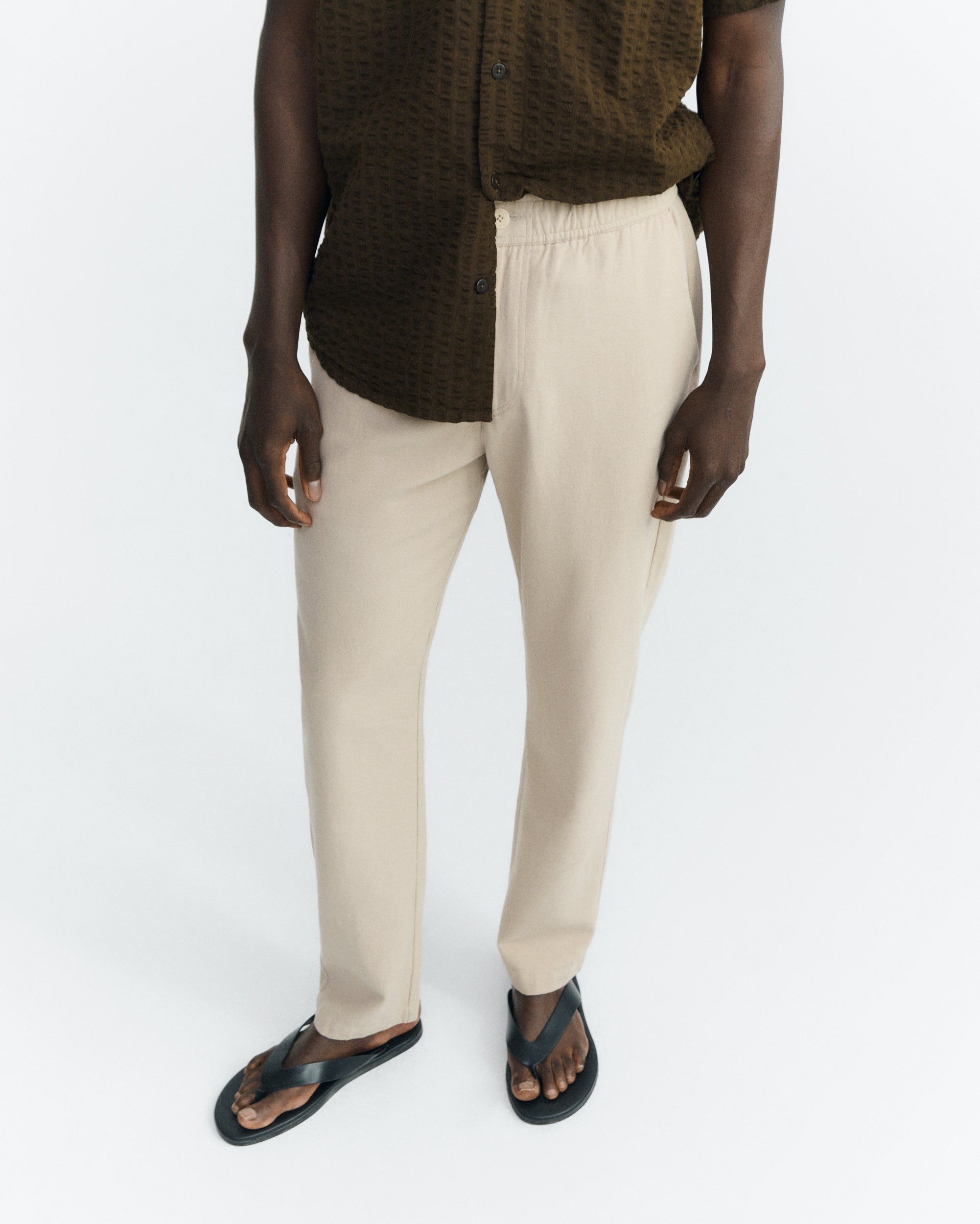 Thinking MU Hose Mit Geradem Bein Travel Light Beige