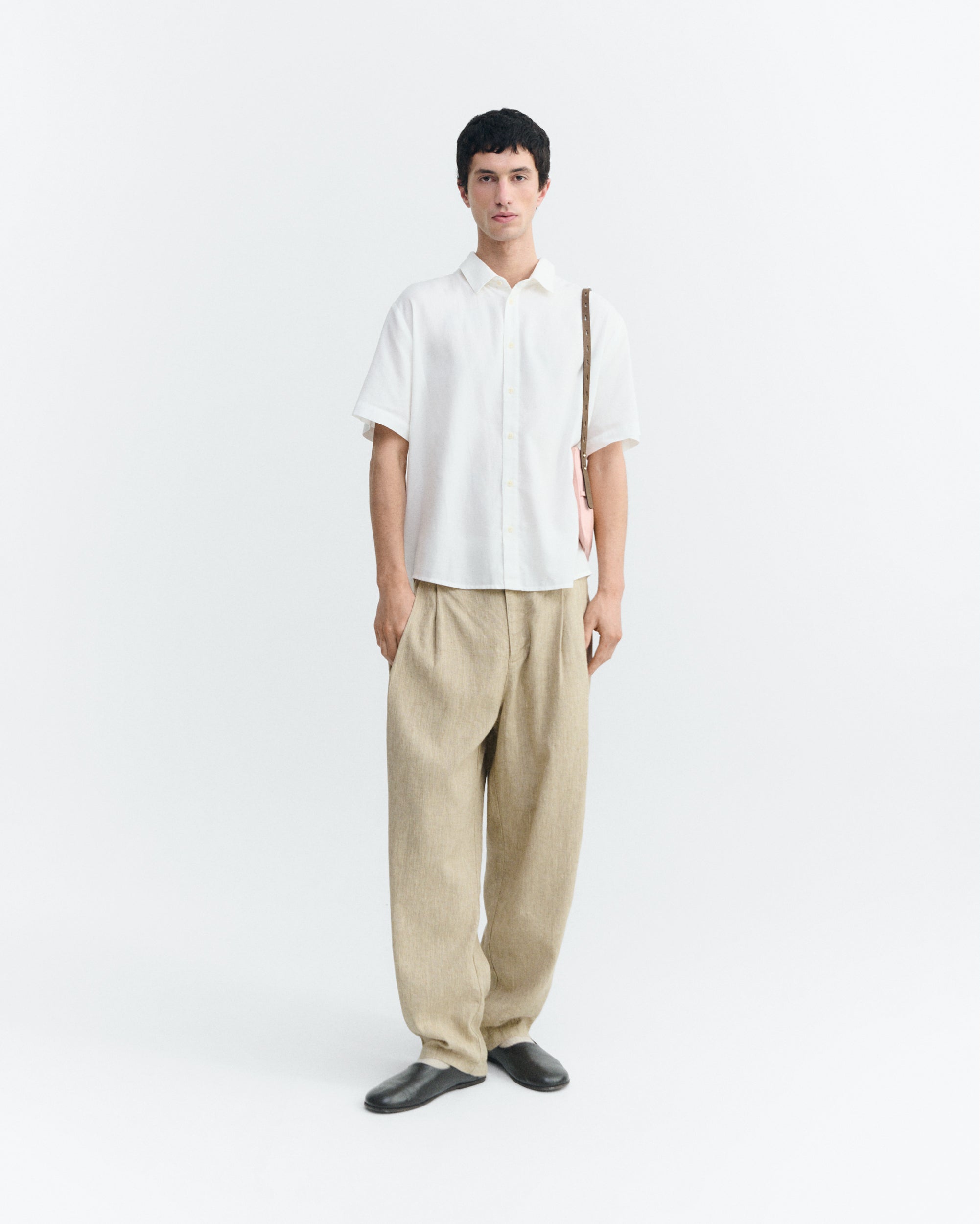 Thinking MU men vegan Shirt Paddy Back Patch Cream