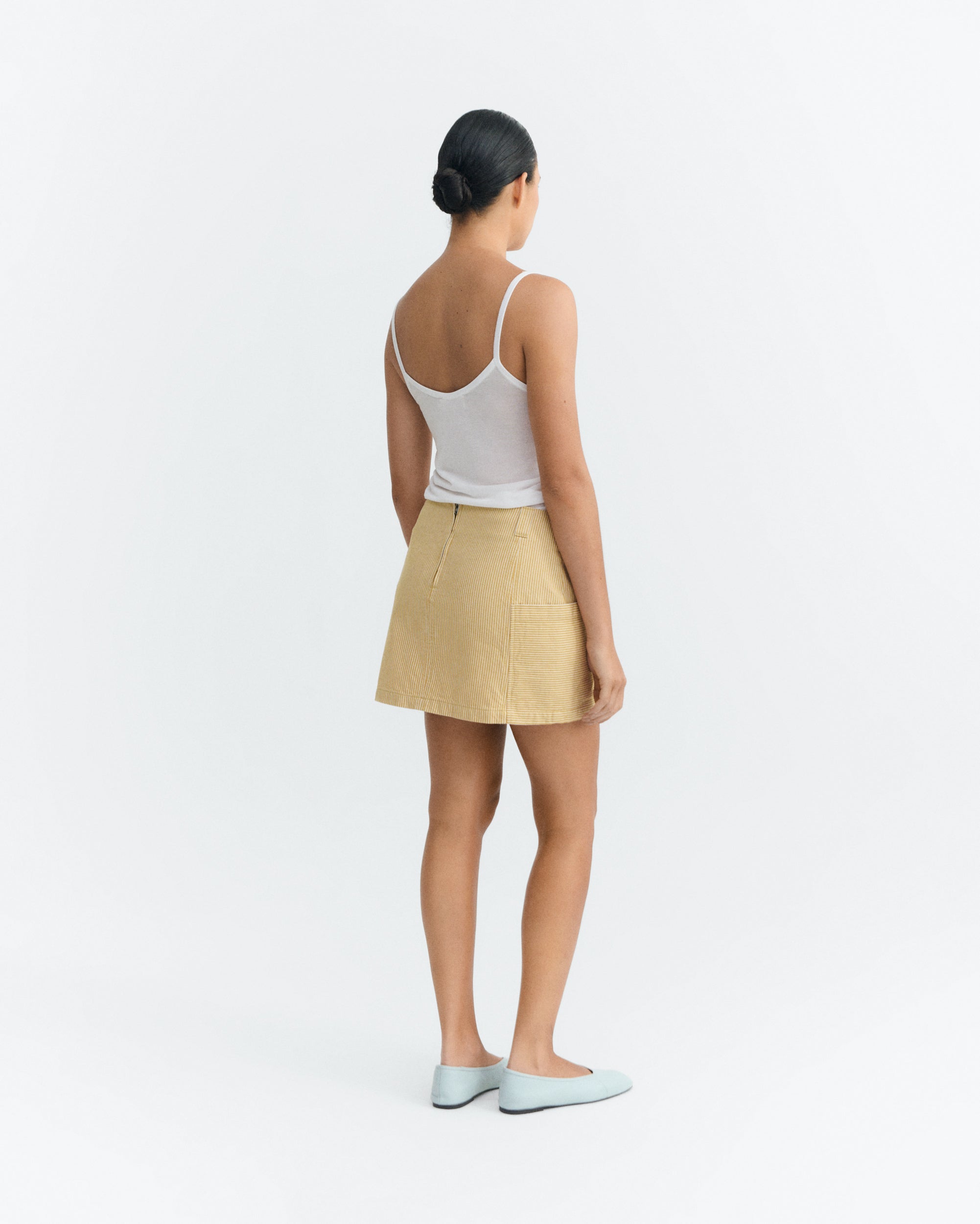Thinking MU Korte Rok Mina Gestreept Geel