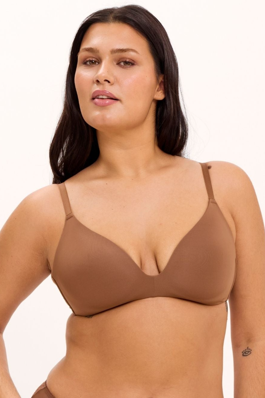 Image of Understatement dames vegan Bh T-Shirt Mocha