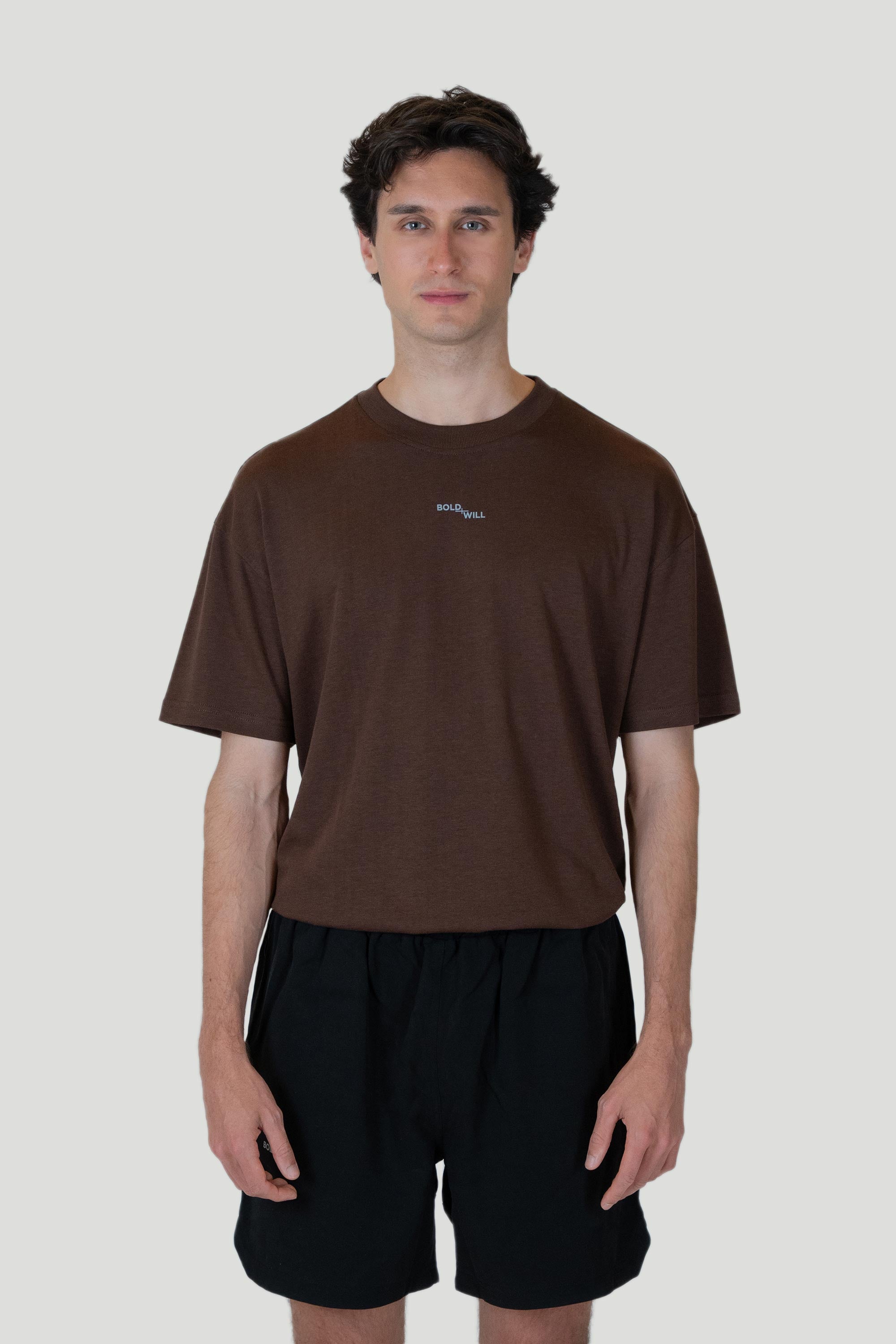 Image of Boldwill mannen vegan T-Shirt Walnootbruin