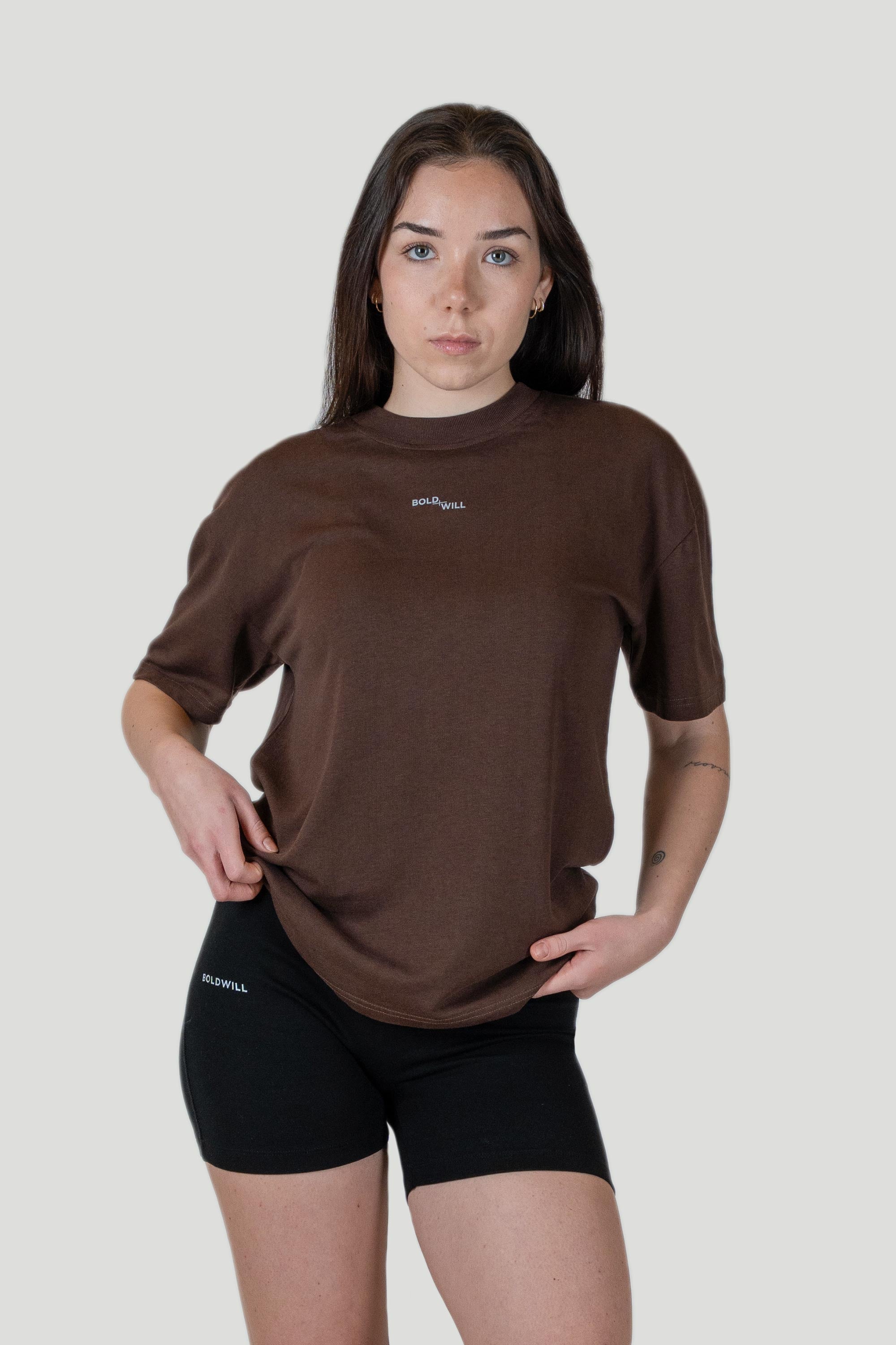 Image of Boldwill dames vegan T-Shirt Walnootbruin