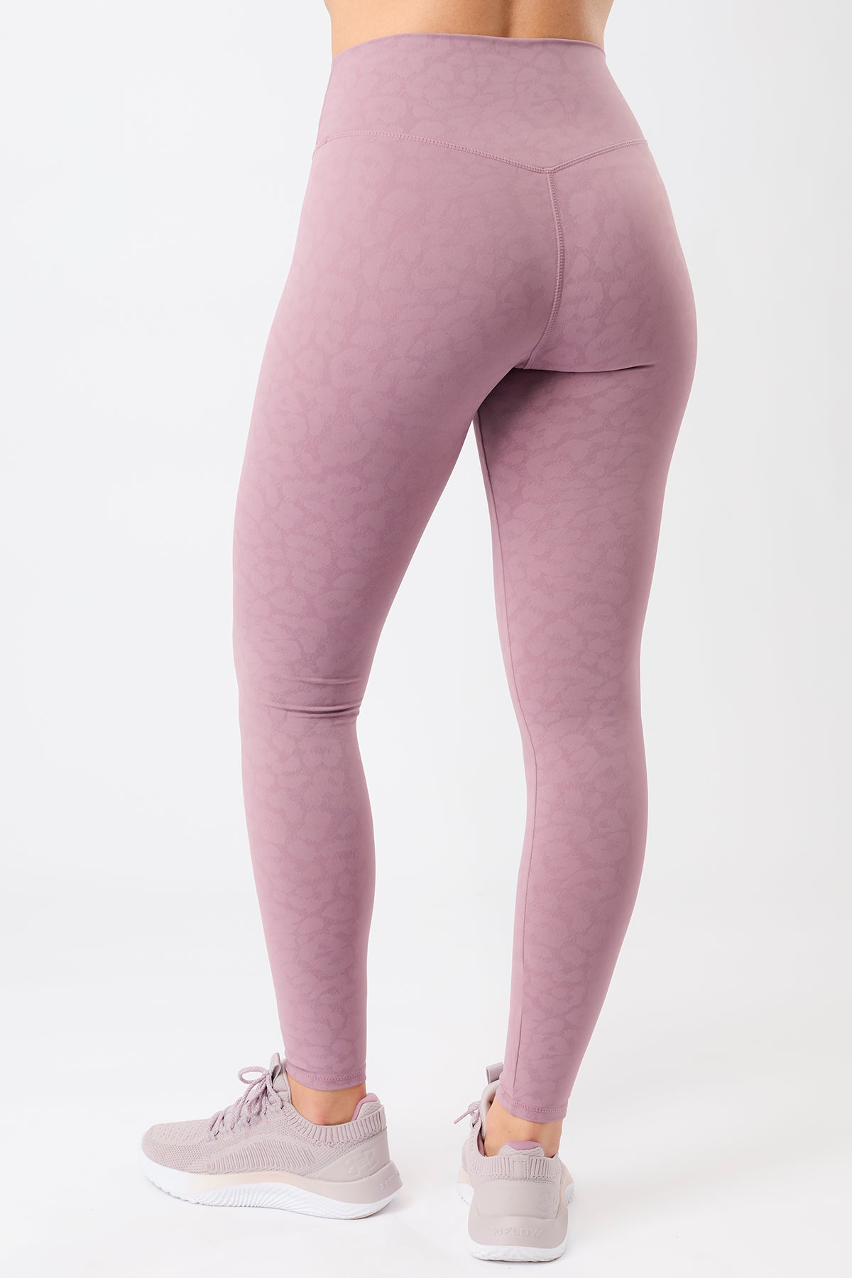 MANDALA womens vegan Tights Monoprinted Leo Mauve