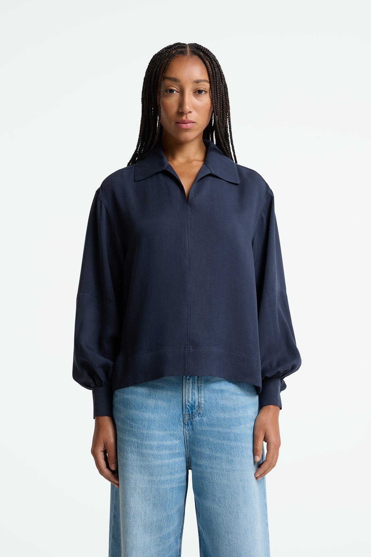 Kings Of Indigo Damen vegan Bluse Rheana Kleid Blues