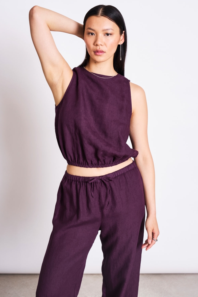 JAN N JUNE JAN 'N JUNE Damen vegan Cropped Top Lupin Cherry Lacquer