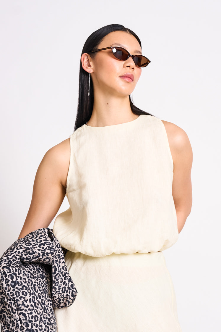 JAN N JUNE JAN 'N JUNE Damen vegan Cropped Top Lupin Hellgelb