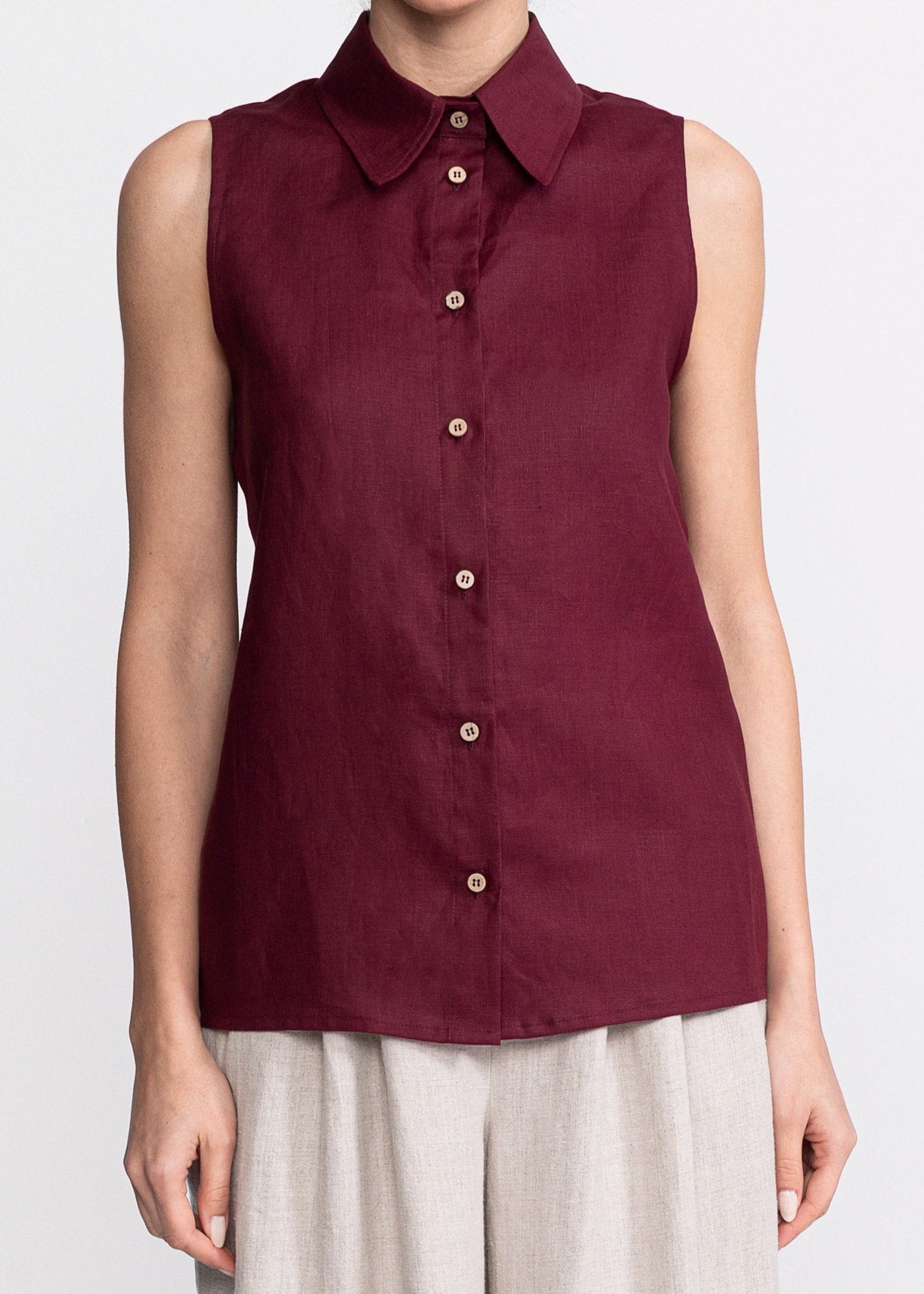 De IONESCU womens vegan Shirt Sleeveless BÃ¢rsana Bordeaux