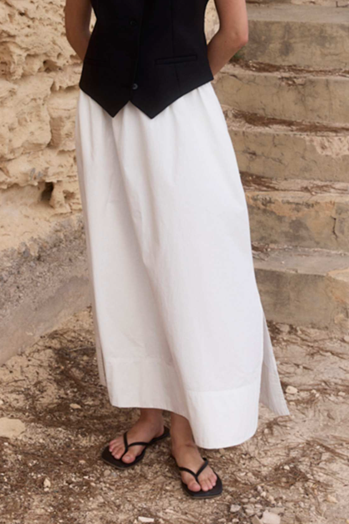 Image of WOTE dames vegan Maxi Rok Gebroken Wit