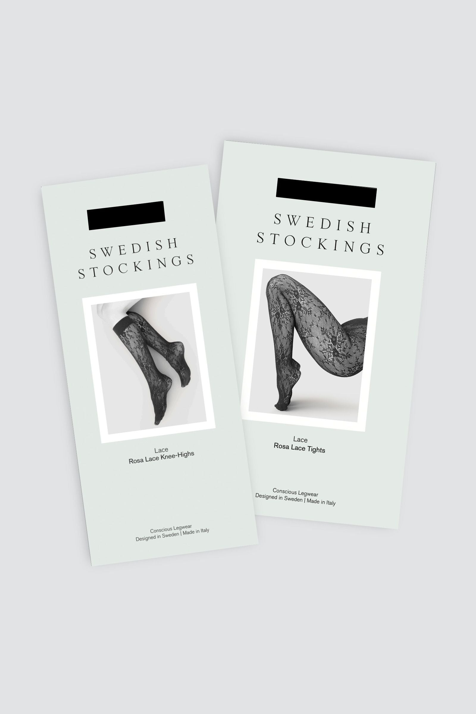 Swedish Stockings Damen vegan Set Strumpfhosen & Kniestr&Atilde;&frac14;mpfe Rosa Schwarz