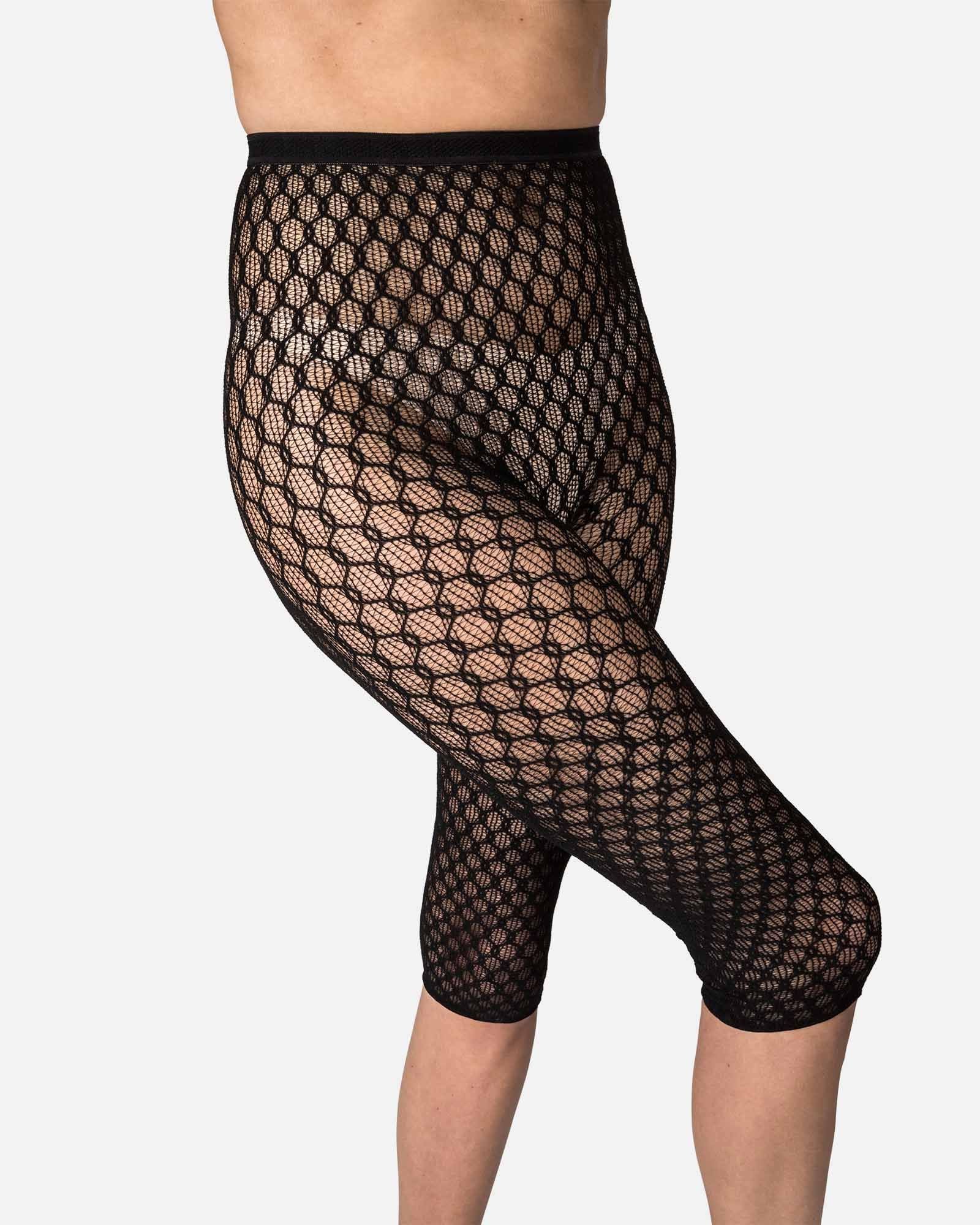 Swedish Stockings womens vegan Leggings Laura Net Capri Black