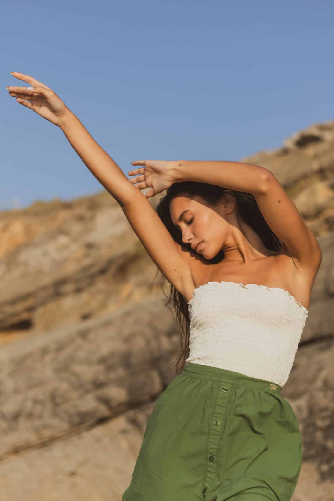 Vanilla Sand womens vegan Crop Top Hold Me Tight Cream