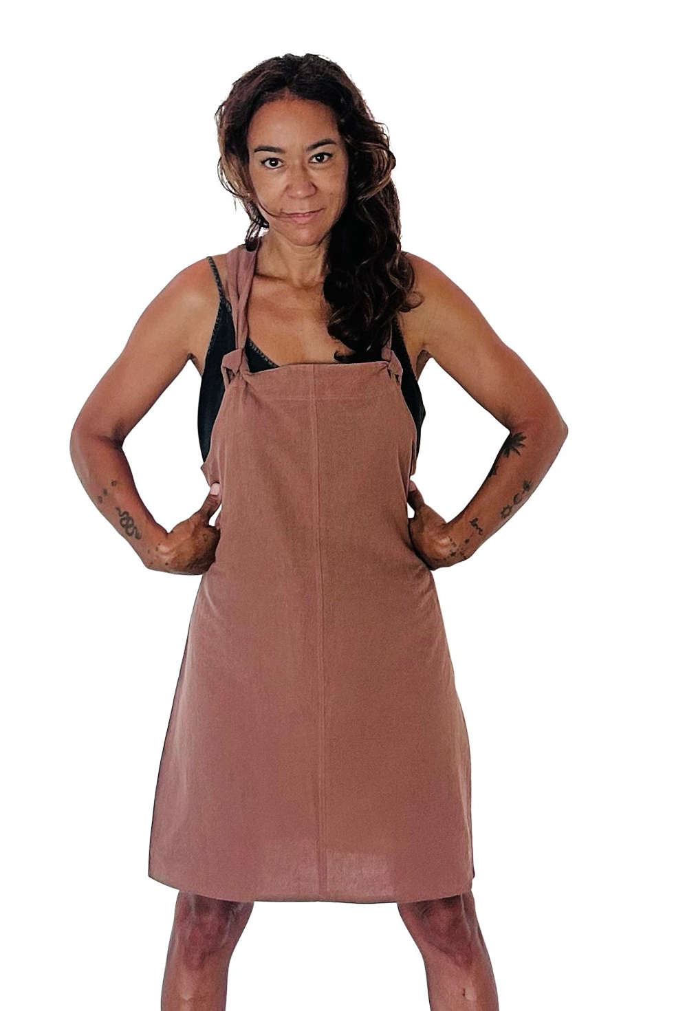 The Driftwood Tales Damen vegan Kleid Garten Marsala Braun