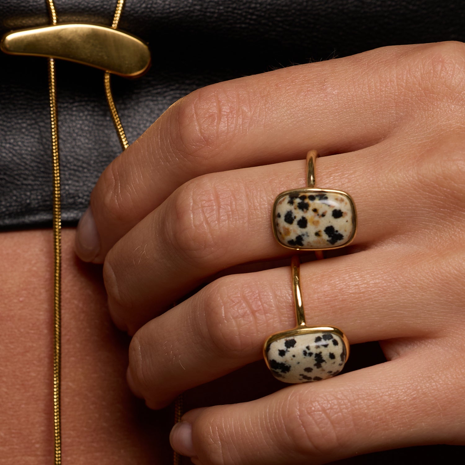 Amadeus Ring Arizona Jasper Cream Black