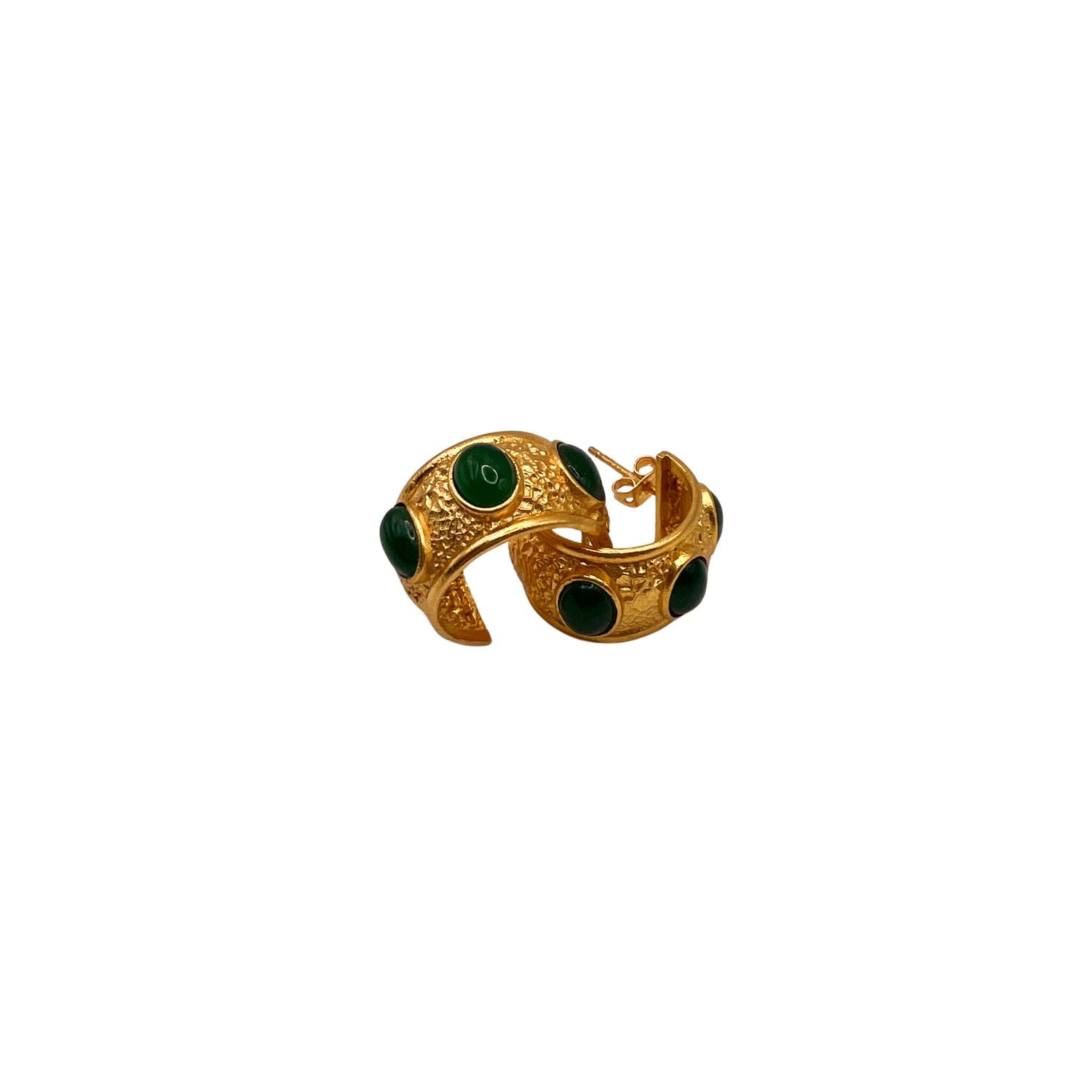 Les Reines Hoops Emerald Crown Gold