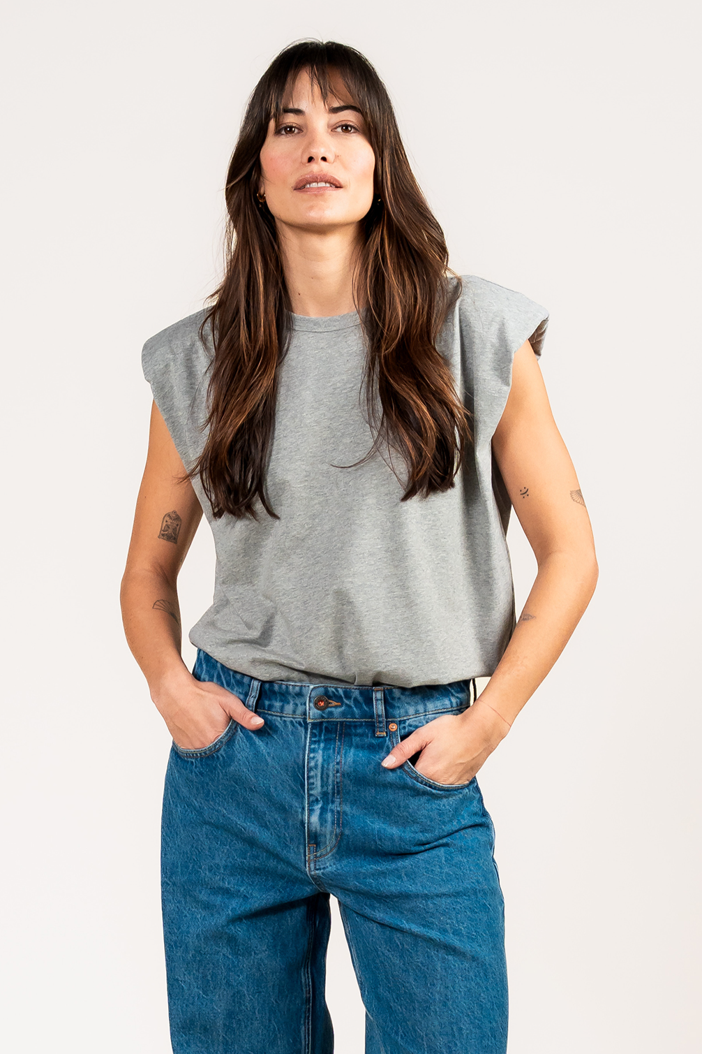 Kuyichi Damen vegan T-Shirt Lily Hellgrau