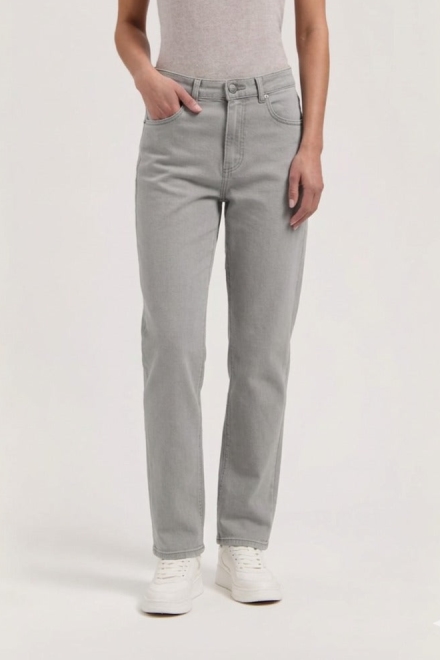 MUD Jeans Damen vegan Jeans Mams High Tapered Verblasst Grau