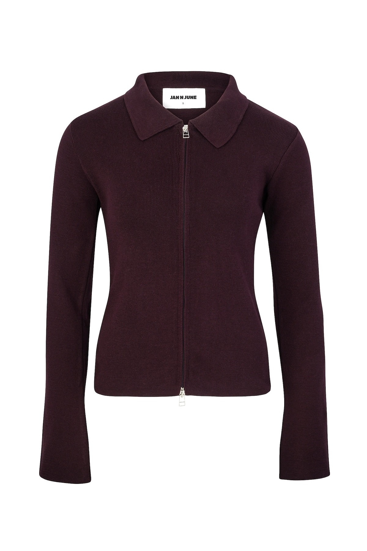 JAN N JUNE JAN 'N JUNE Damen vegan Zip Strickjacke Tyrie Kirsche Lack