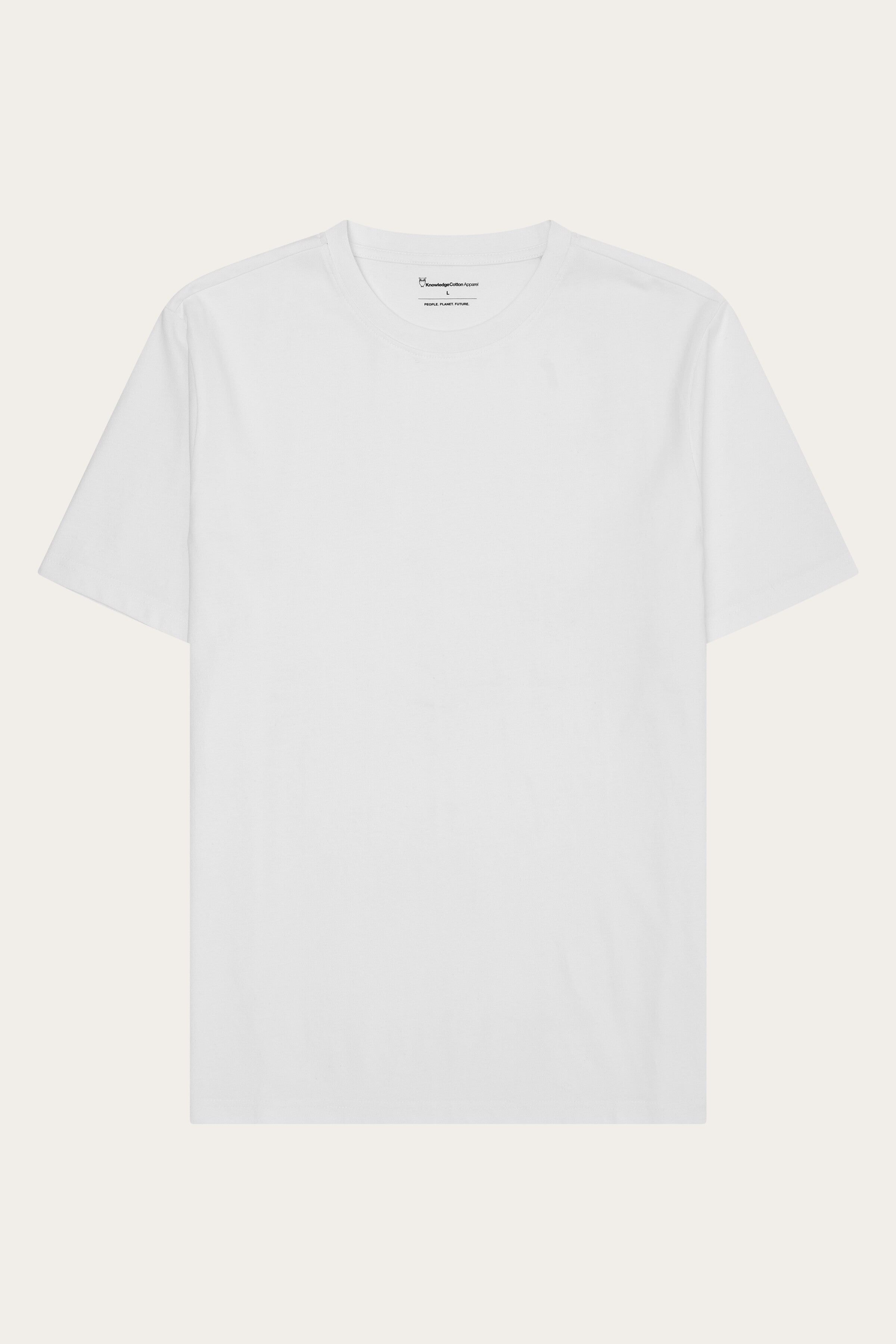 KnowledgeCotton Apparel men vegan T-Shirt Basic Bright White
