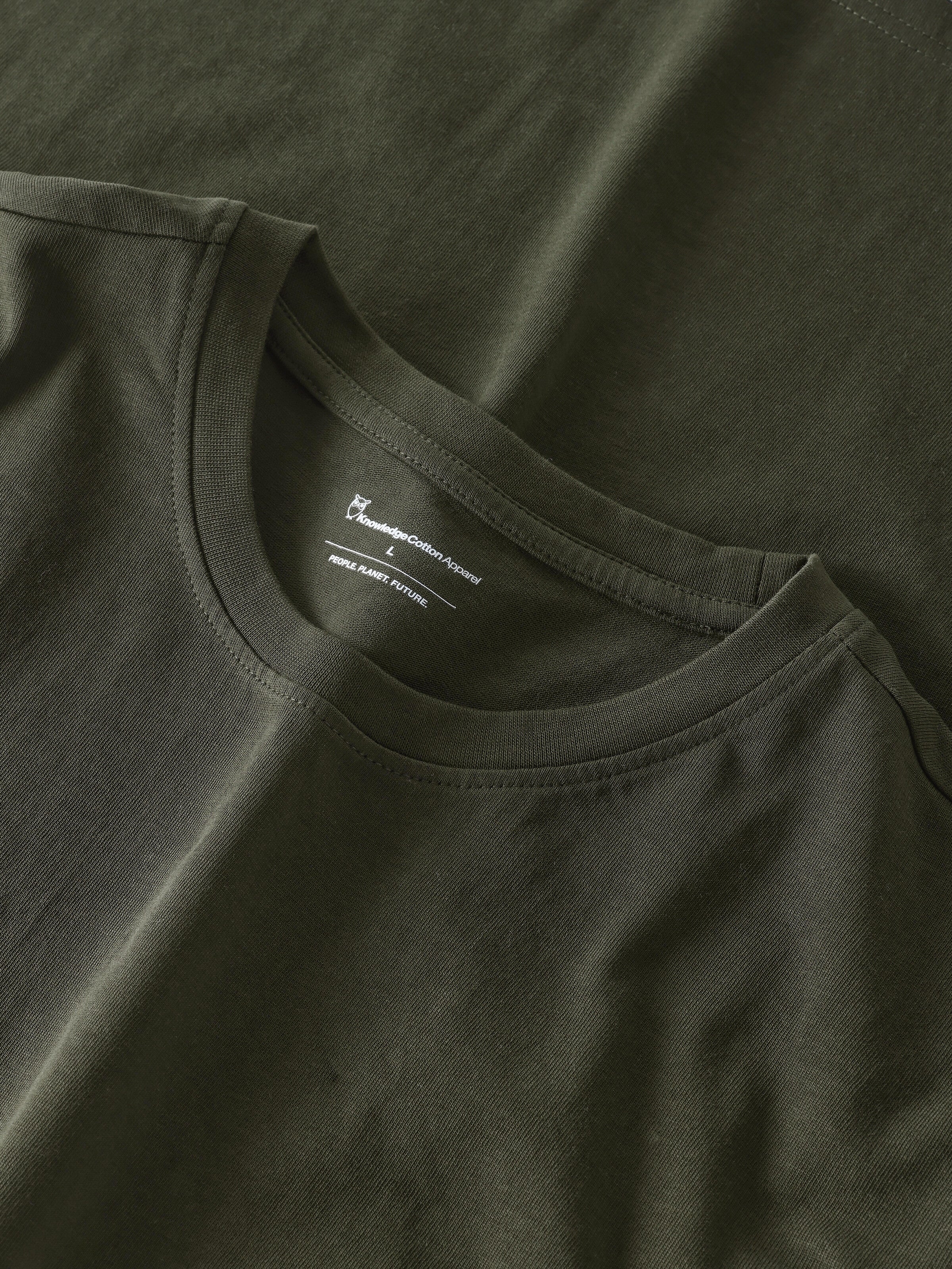 KnowledgeCotton Apparel men vegan T-Shirt Men Basic Forrest Night