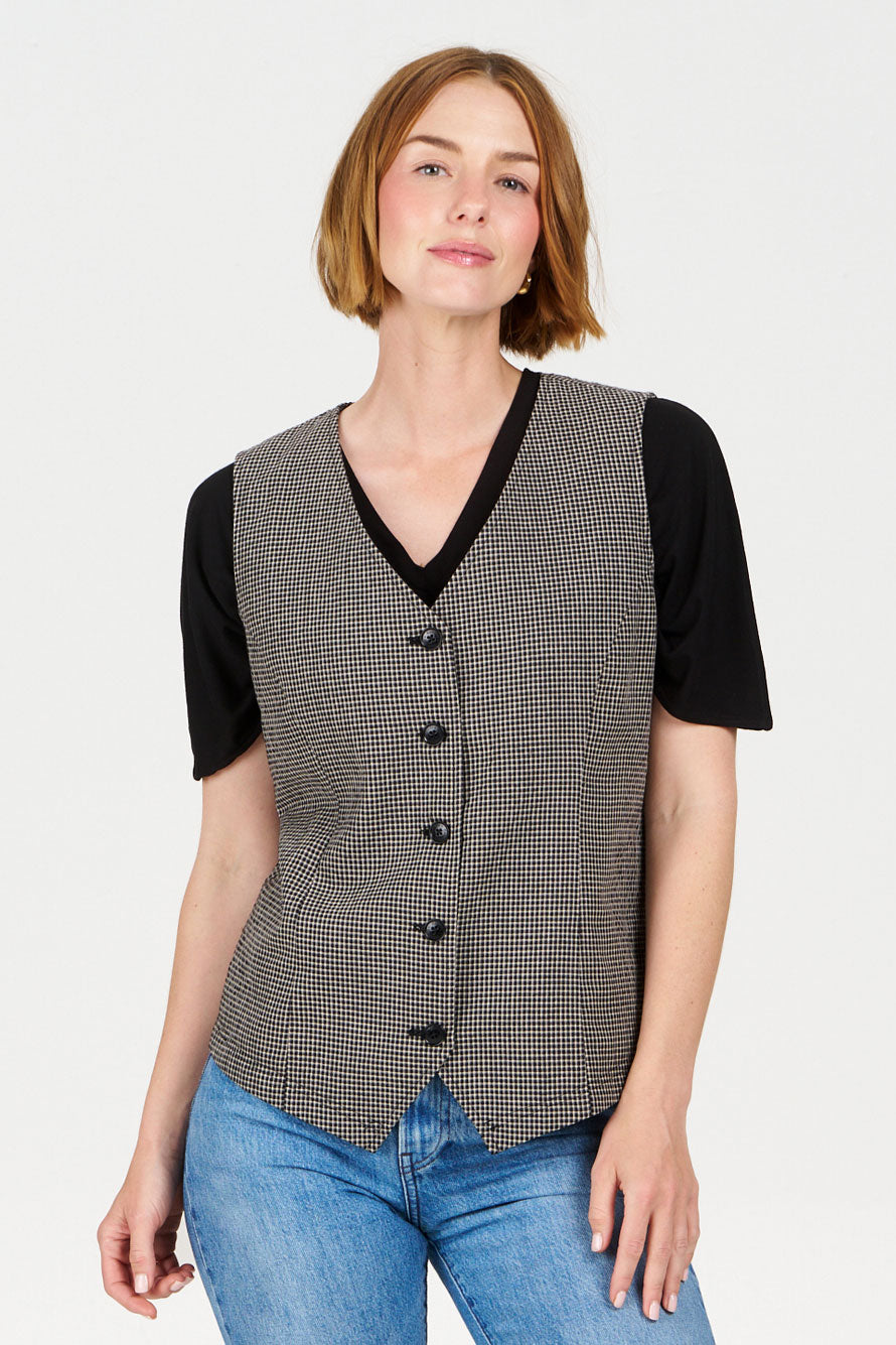 KOMODO womens vegan Vest Tessa Check
