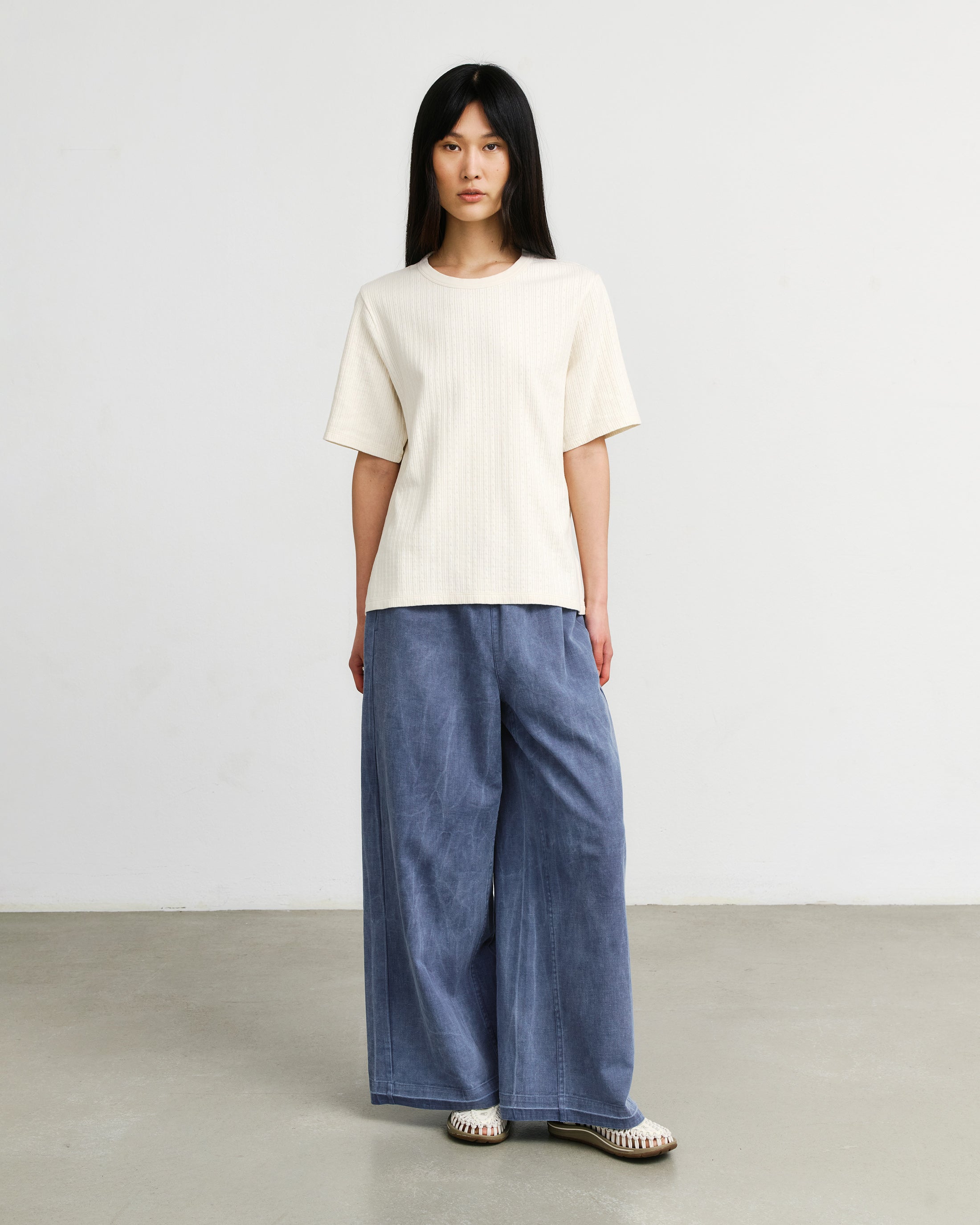 Rotholz womens vegan T-Shirt Ribbed Cream