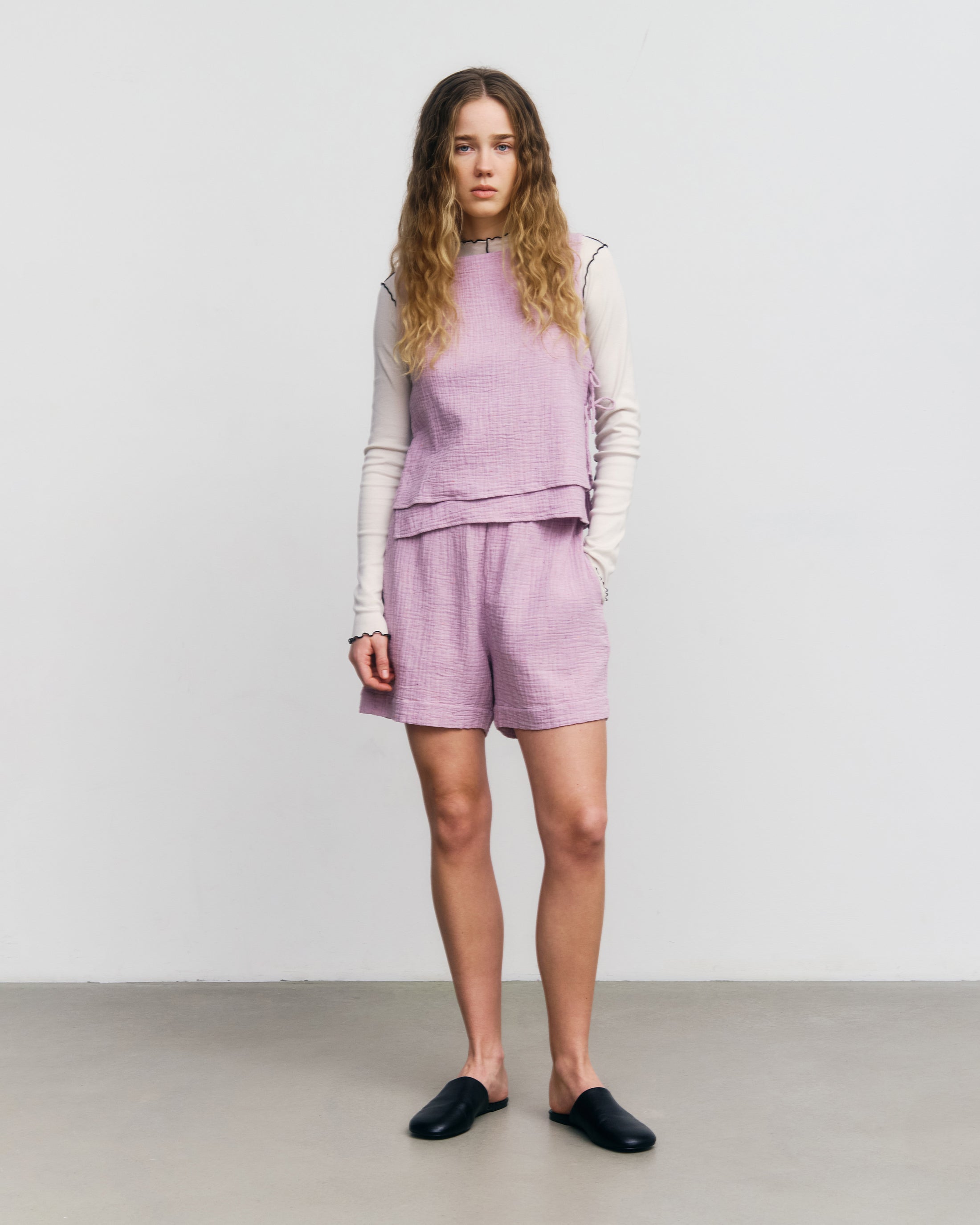 Rotholz womens vegan Wrap Top Pink Mist