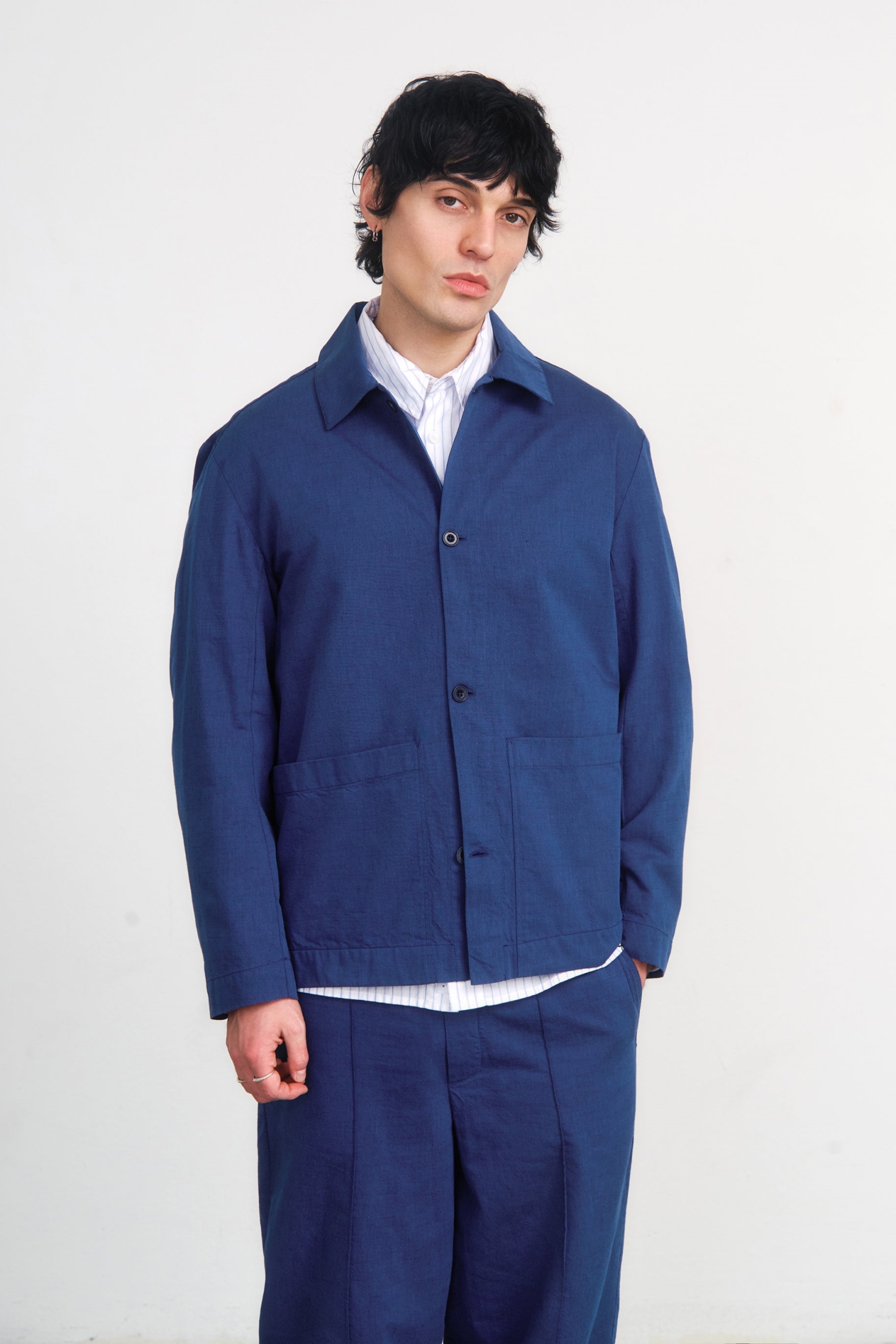 Image of Rotholz mannen vegan Werkjas In Oceaanblauw