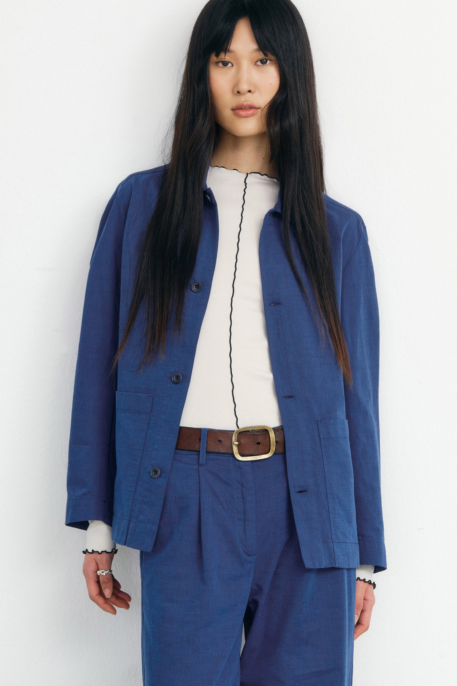 Image of Rotholz dames vegan Werkjas In Oceaanblauw