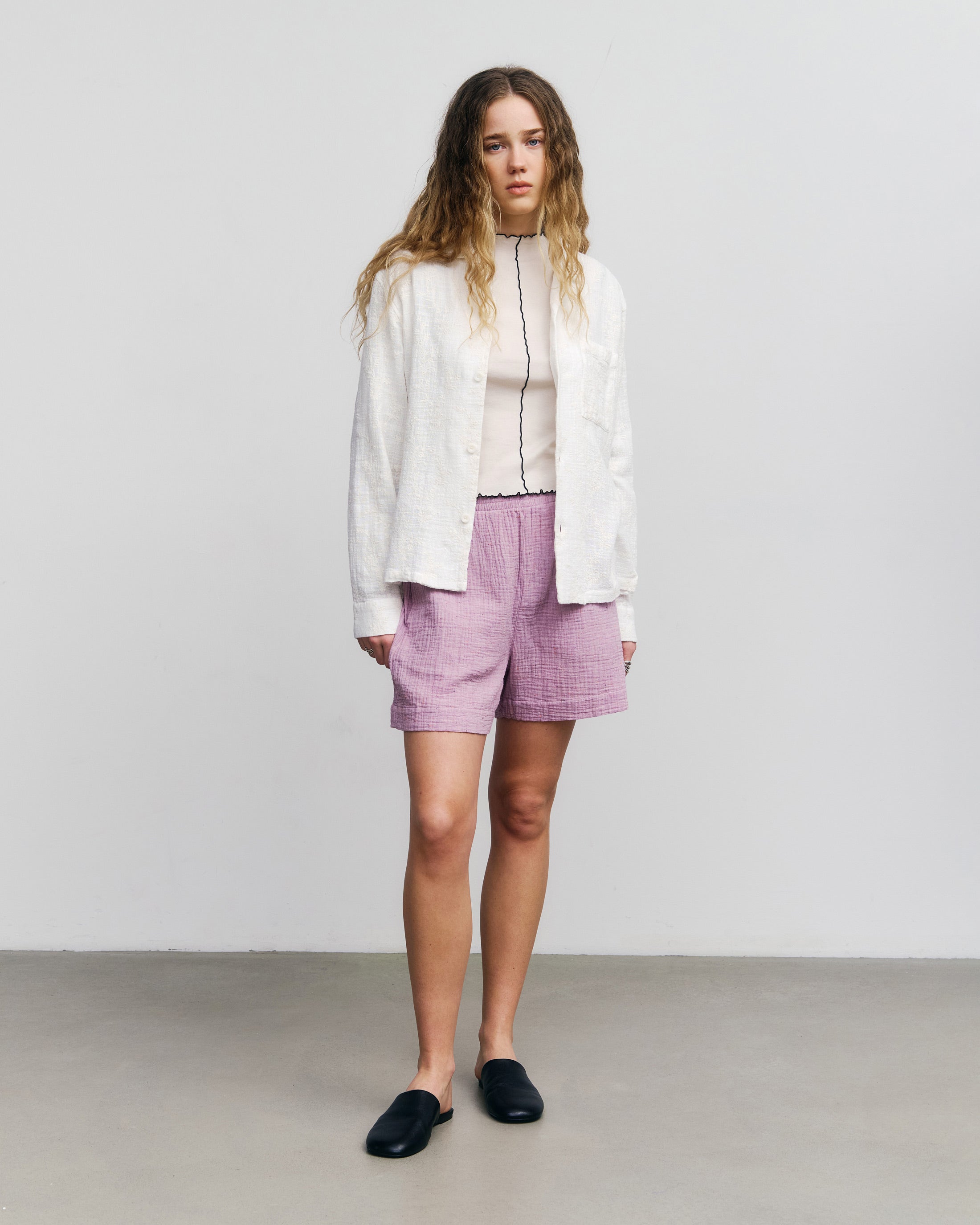 Rotholz womens vegan Shorts Muslin Pink Mist