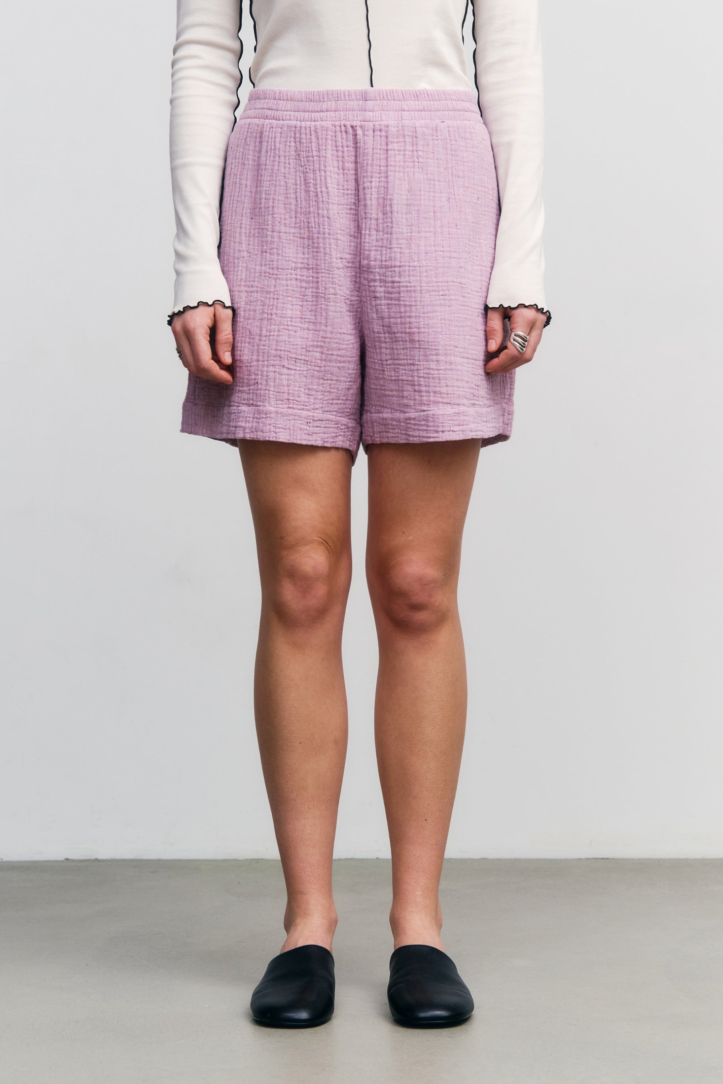 Rotholz Damen vegan Shorts Muslin Pink Mist