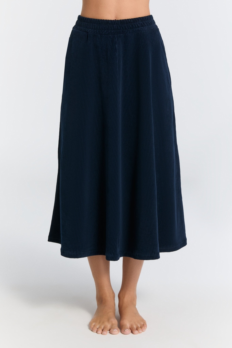 Leela Cotton Damen vegan Rock Corduroy Mitternachtsblau