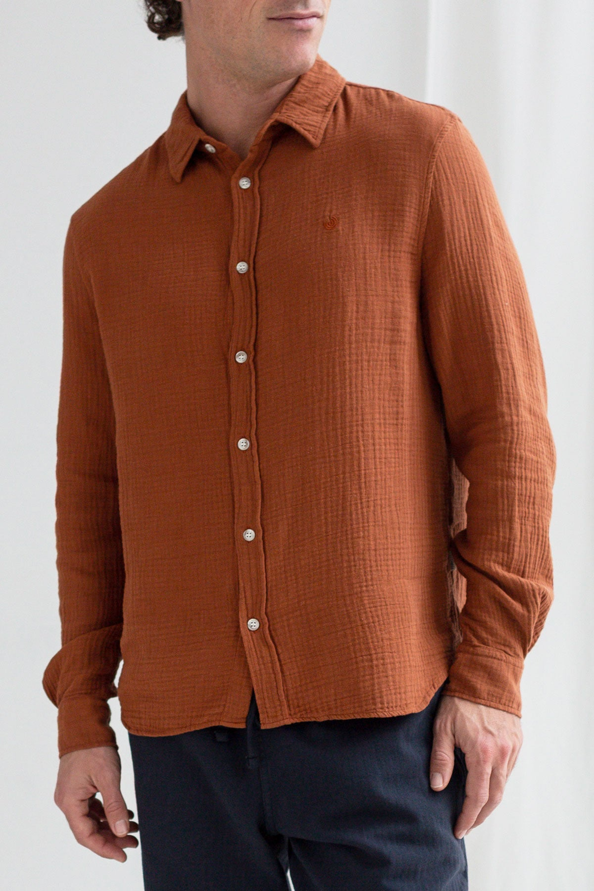 TWOTHIRDS Herren vegan Shirt Unyee Coconut Shell Braun