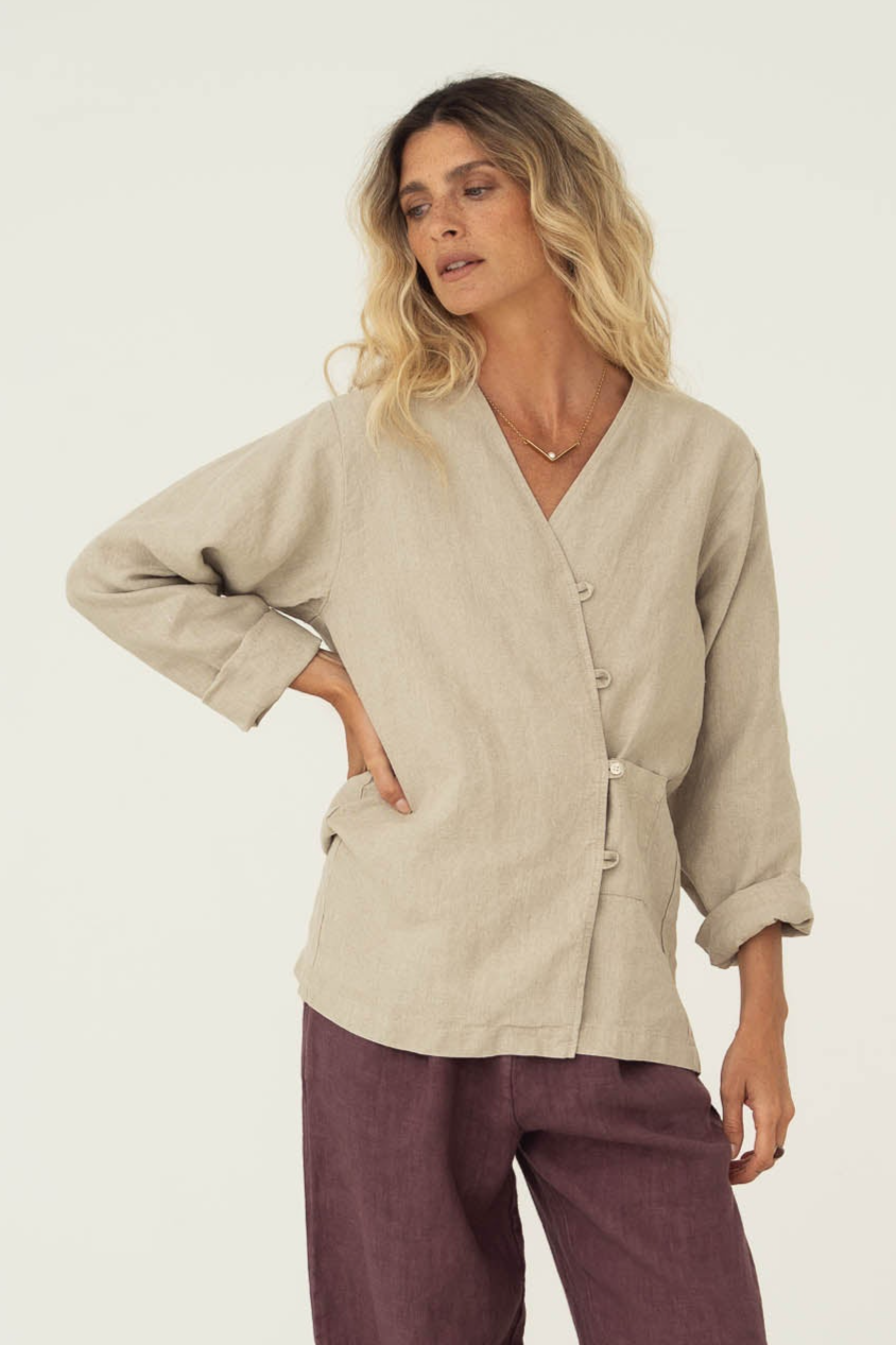 Image of Näz dames vegan Overhemd Emilia Beige