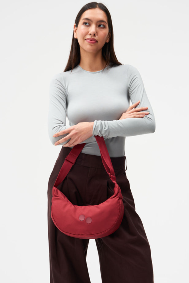 pinqponq womens vegan Bag Cross Body Krumm Small Sienna Red